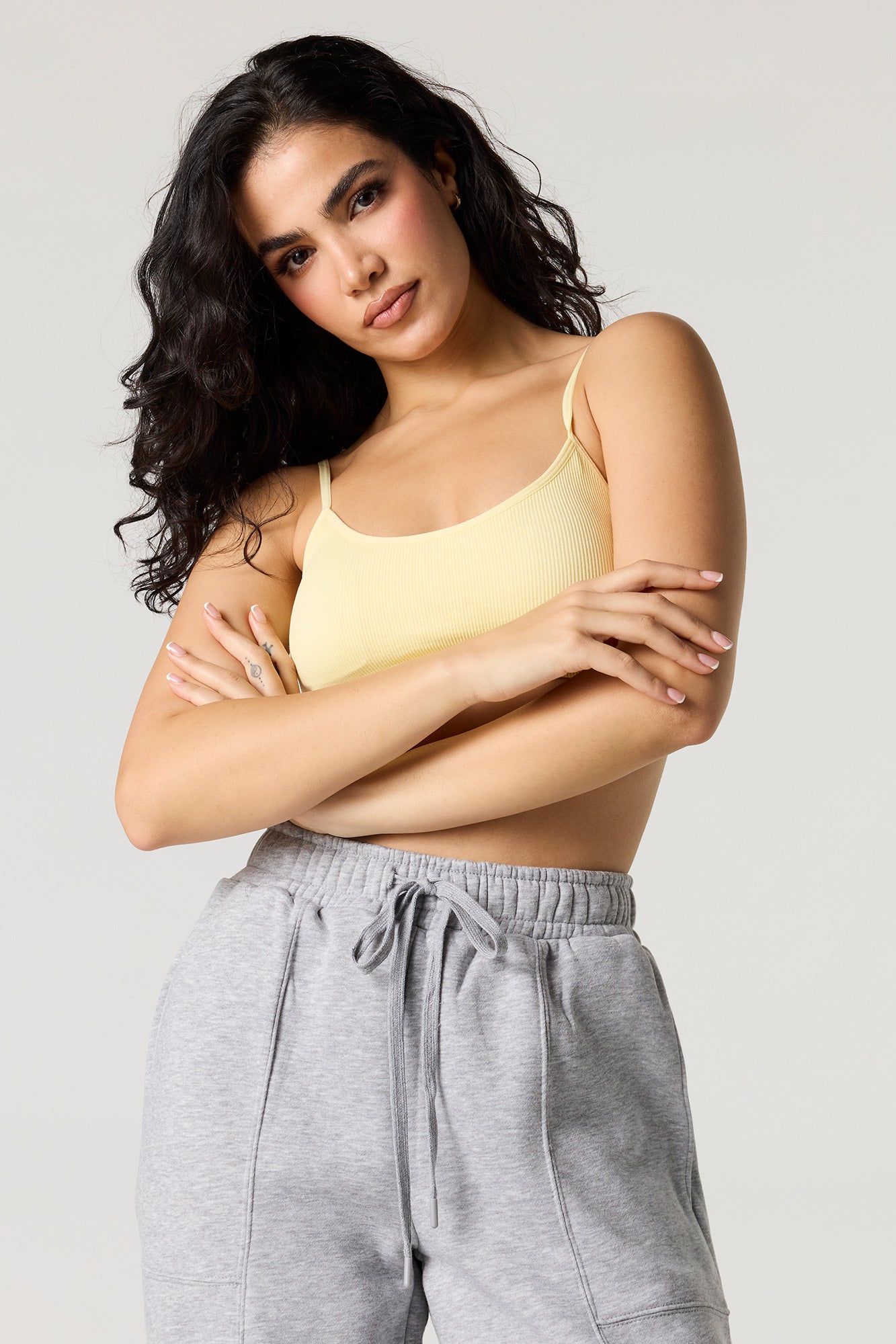 Seamless Ribbed Bralette with Built-In Cups