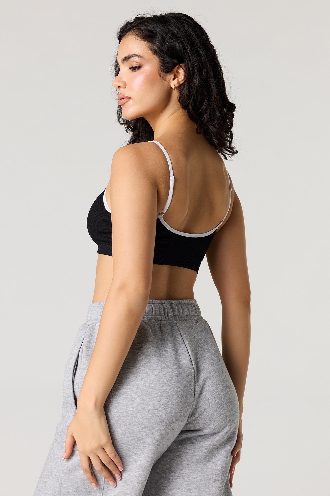 Seamless Ribbed Bralette with Built-In Cups