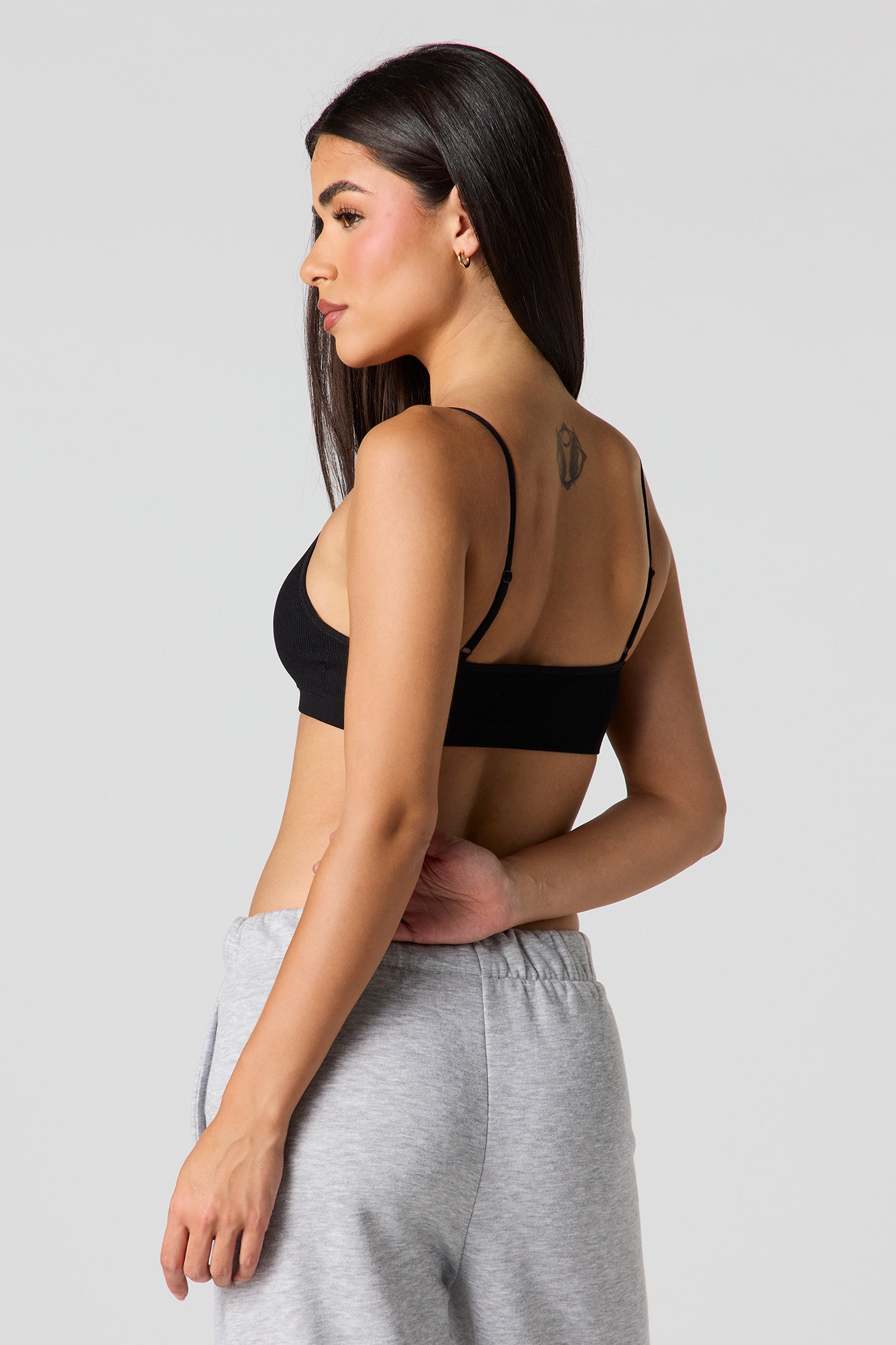 Seamless Ribbed Bralette with Built-In Cups