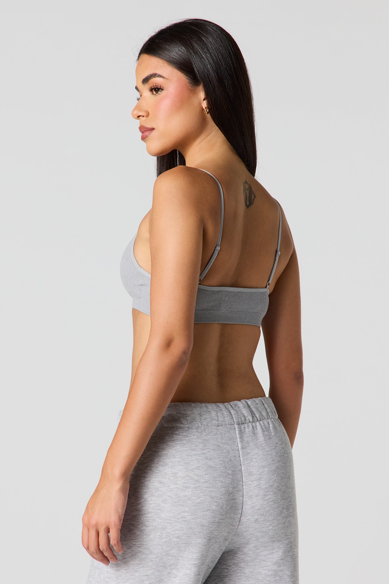Seamless Ribbed Bralette with Built-In Cups