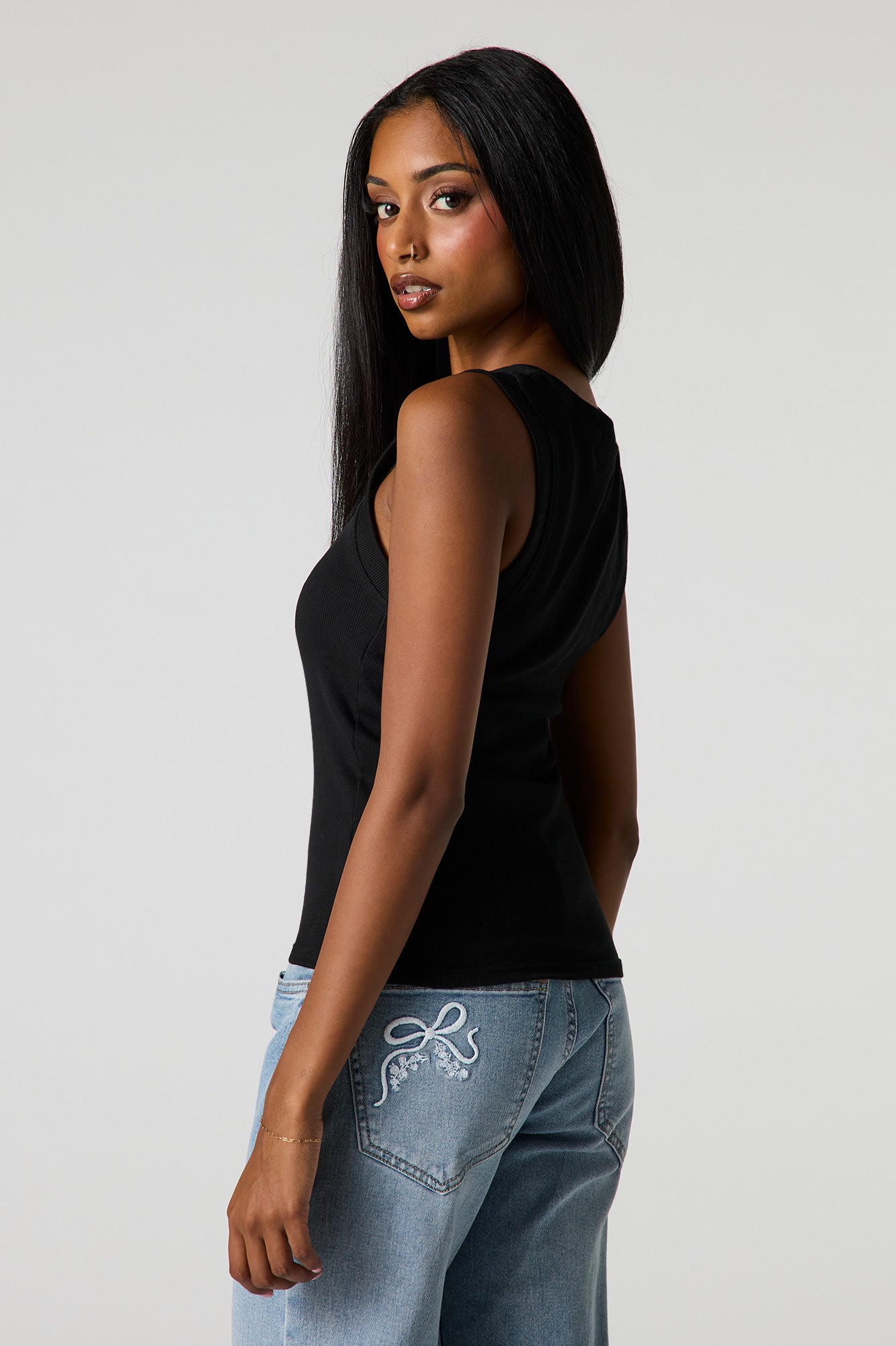 Classic Ribbed Crew Neck Tank