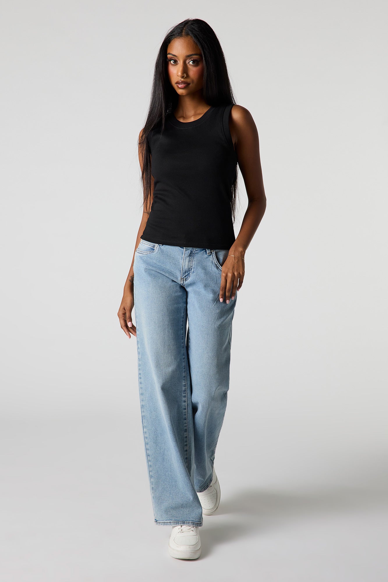 Classic Ribbed Crew Neck Tank