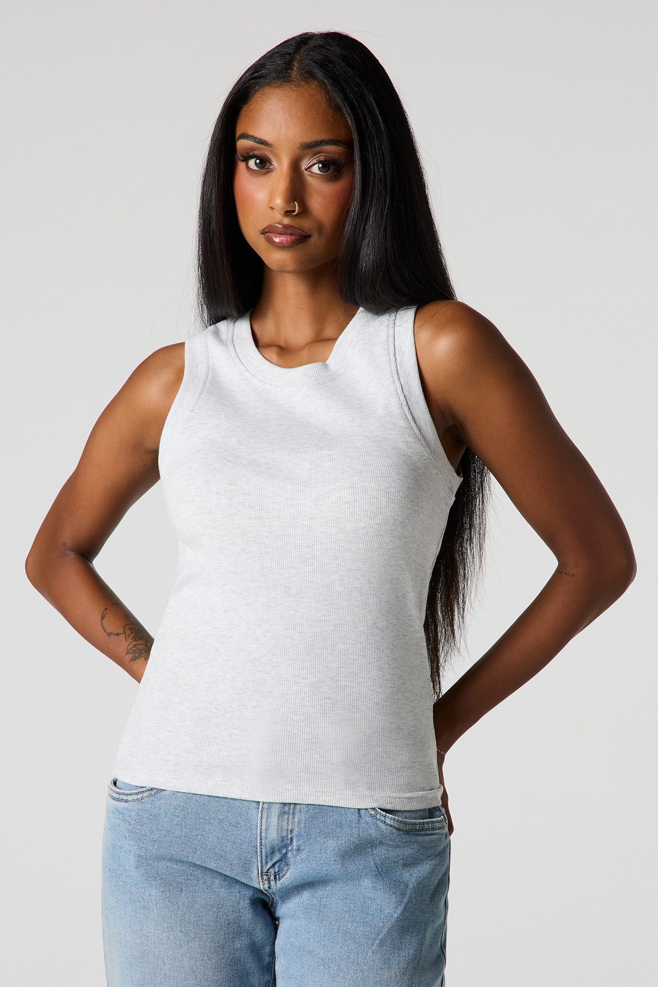 Classic Ribbed Crew Neck Tank