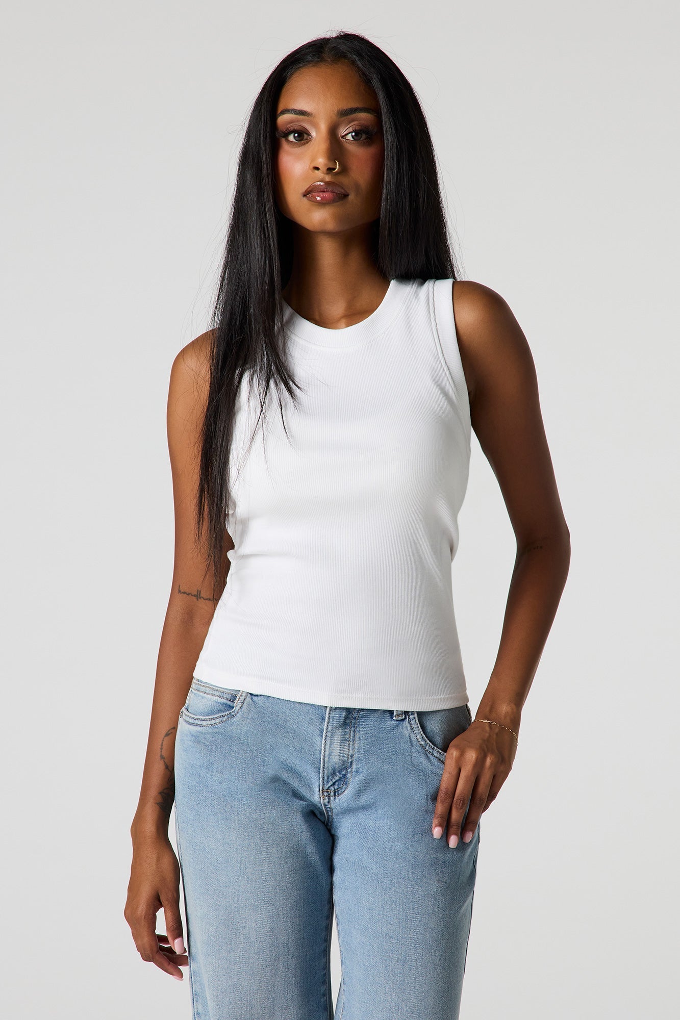 Classic Ribbed Crew Neck Tank