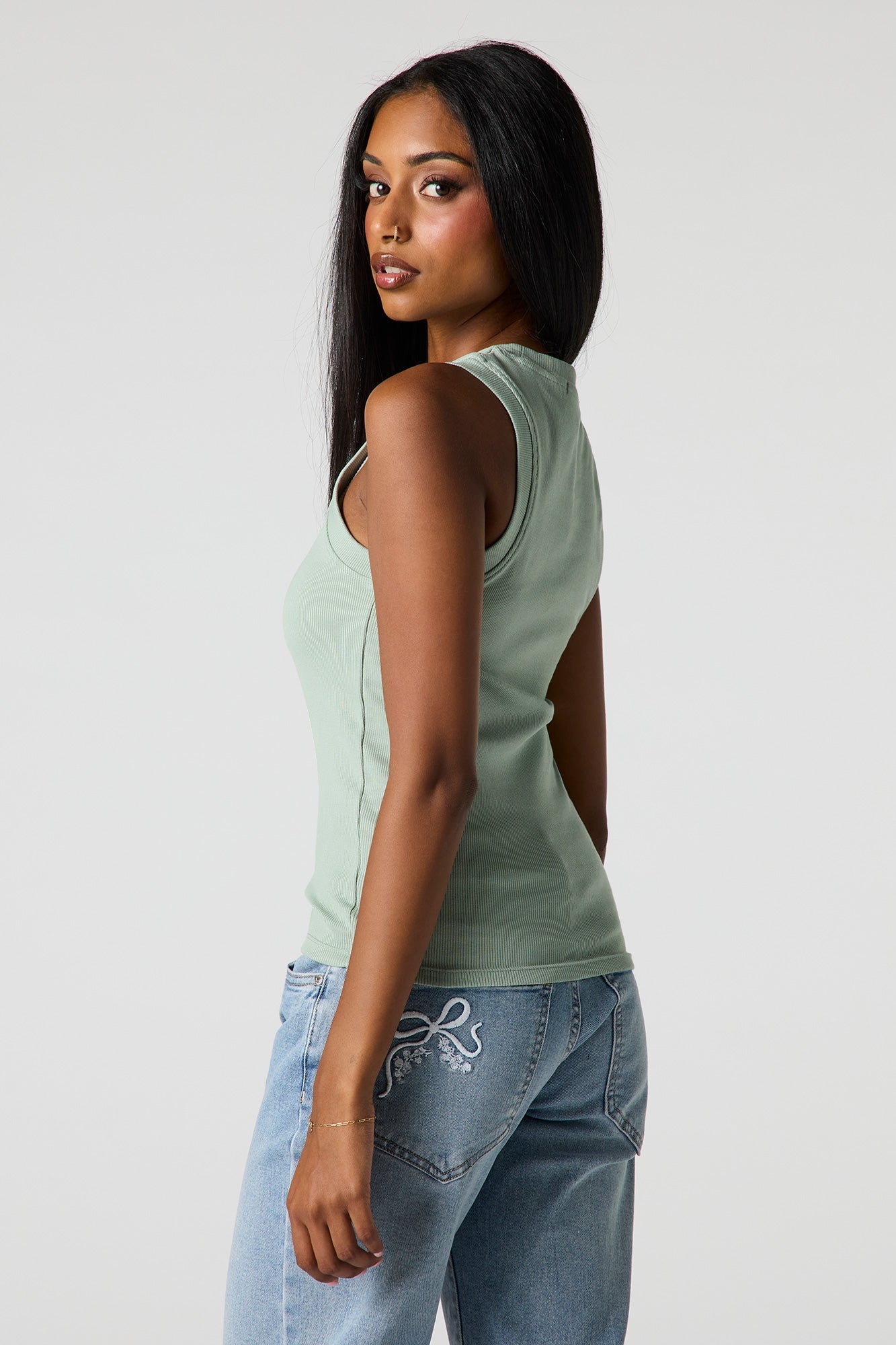 Classic Ribbed Crew Neck Tank