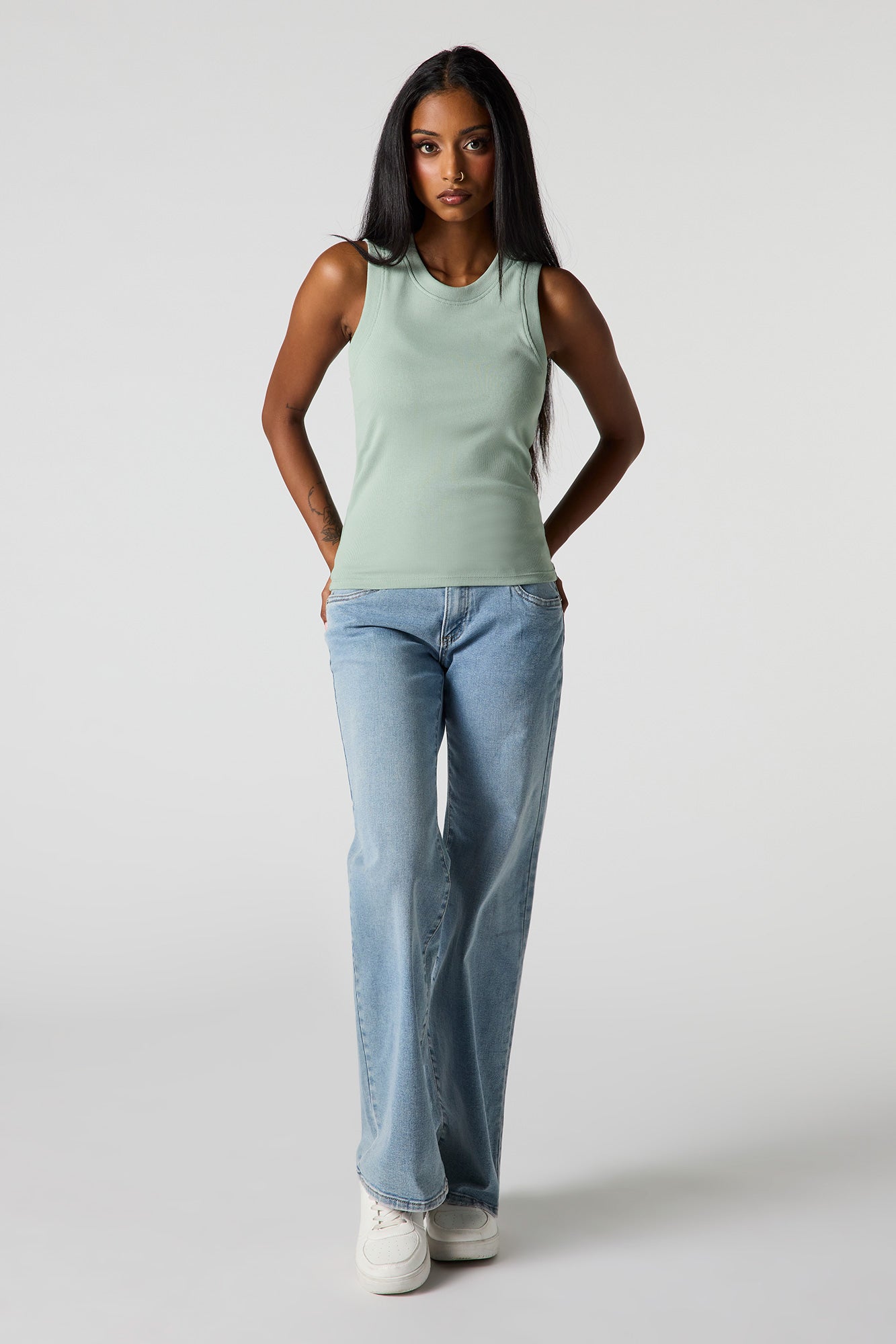 Classic Ribbed Crew Neck Tank