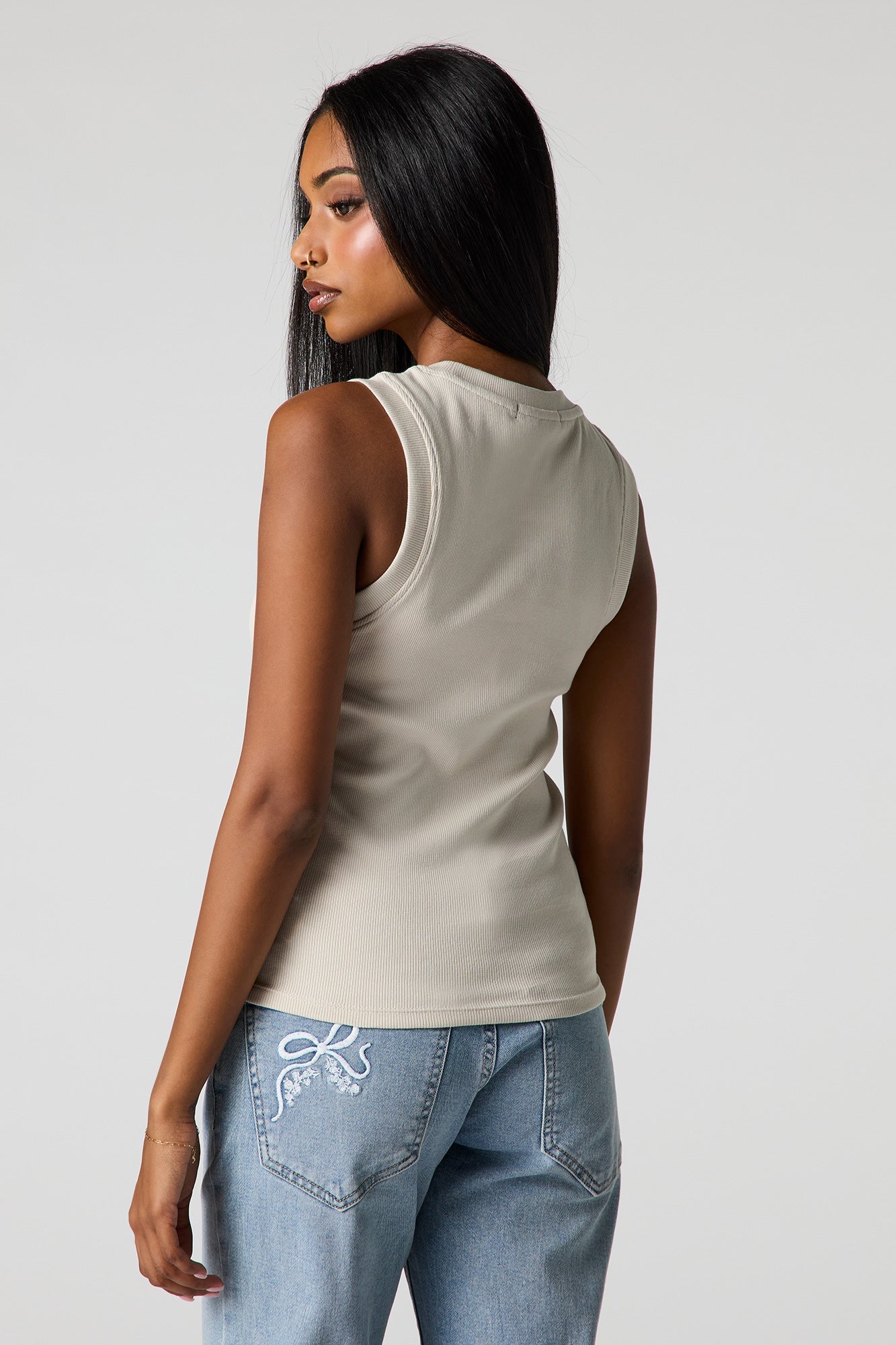 Classic Ribbed Crew Neck Tank
