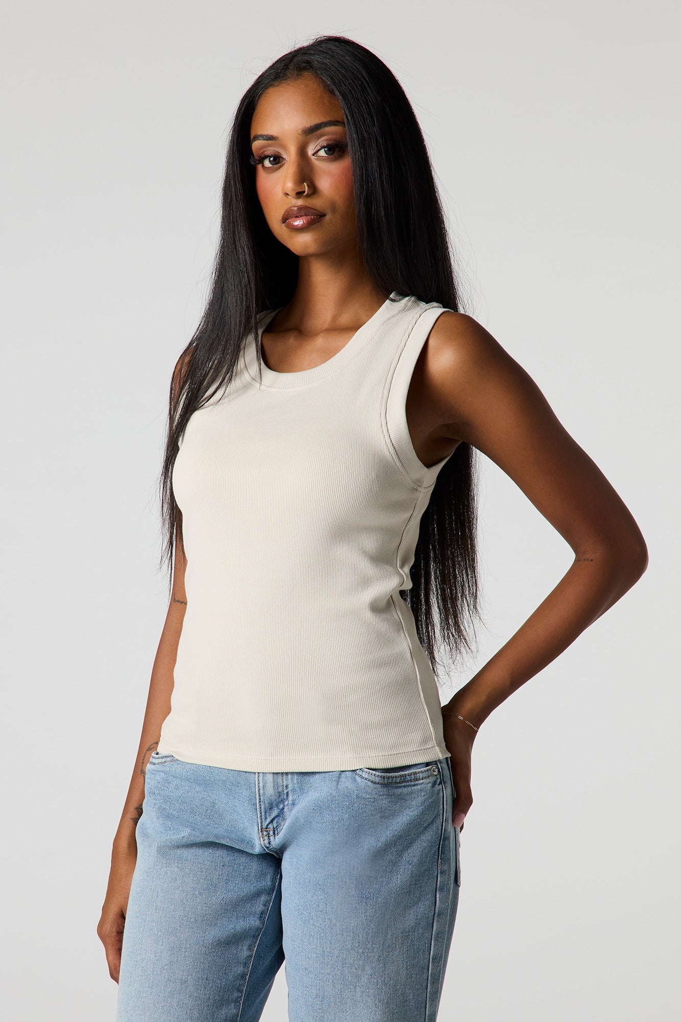 Classic Ribbed Crew Neck Tank