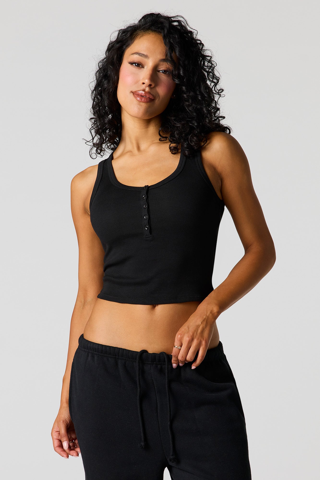 Ribbed Henley Tank