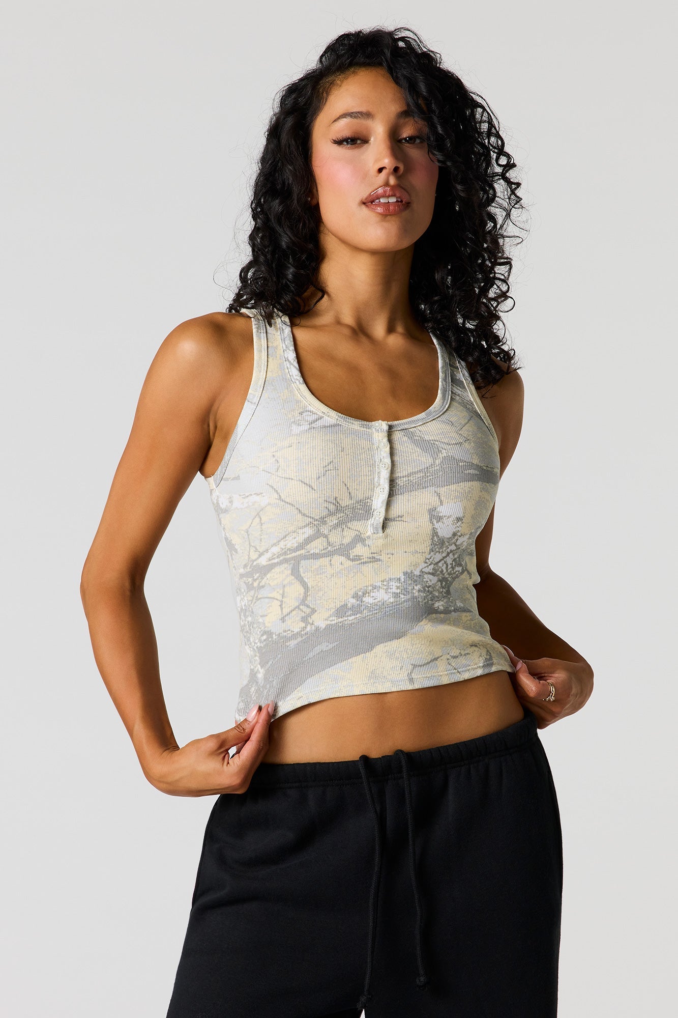 Ribbed Henley Tank