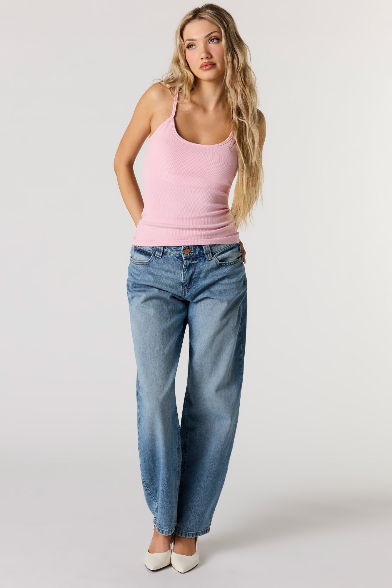 Braless Ribbed Scoop Neck Tank