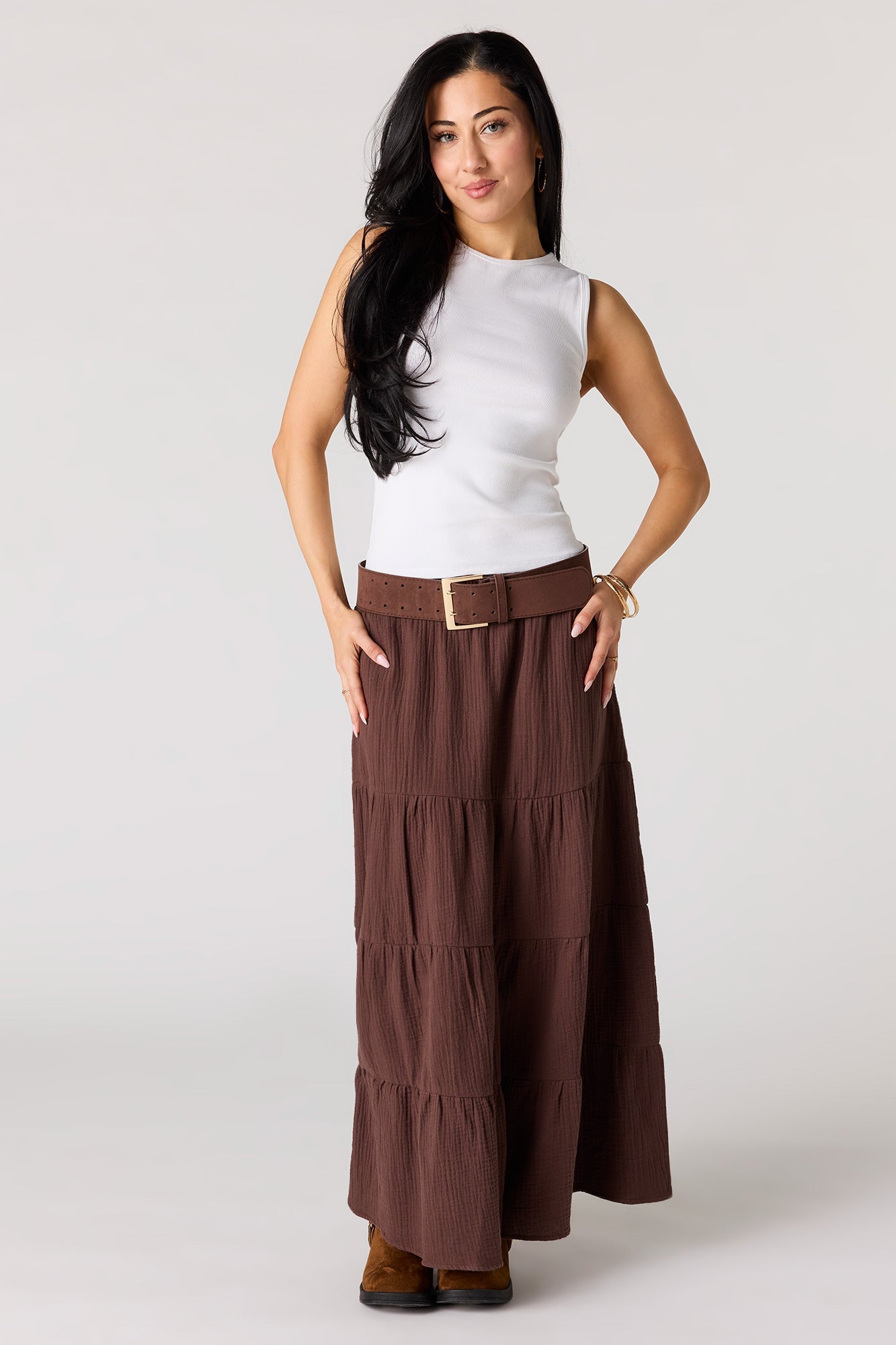 Ribbed High Neck Tank