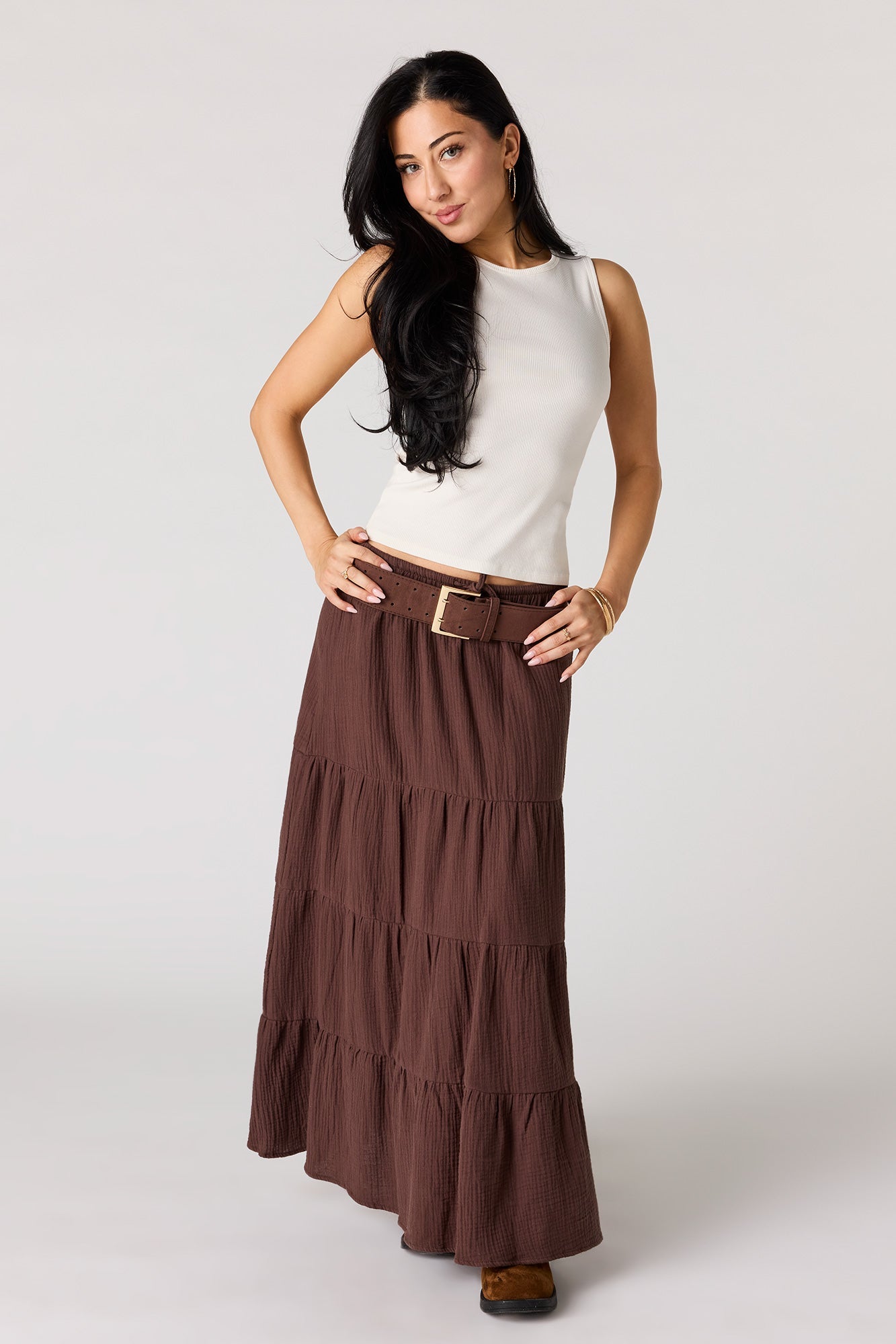 Ribbed High Neck Tank