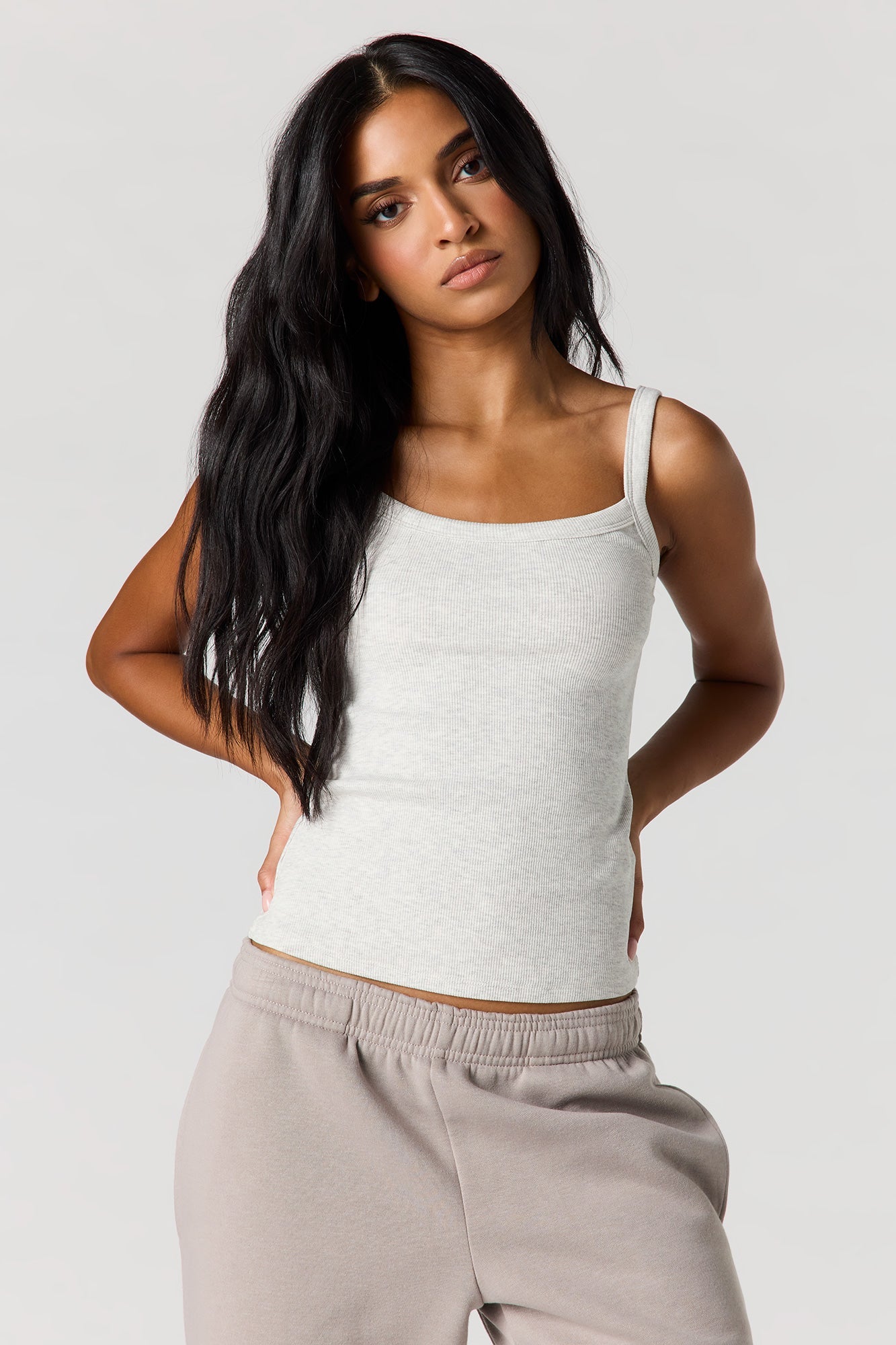 Ribbed Scoop Neck Tank
