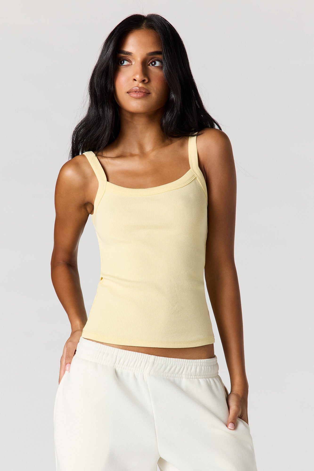 Ribbed Scoop Neck Tank