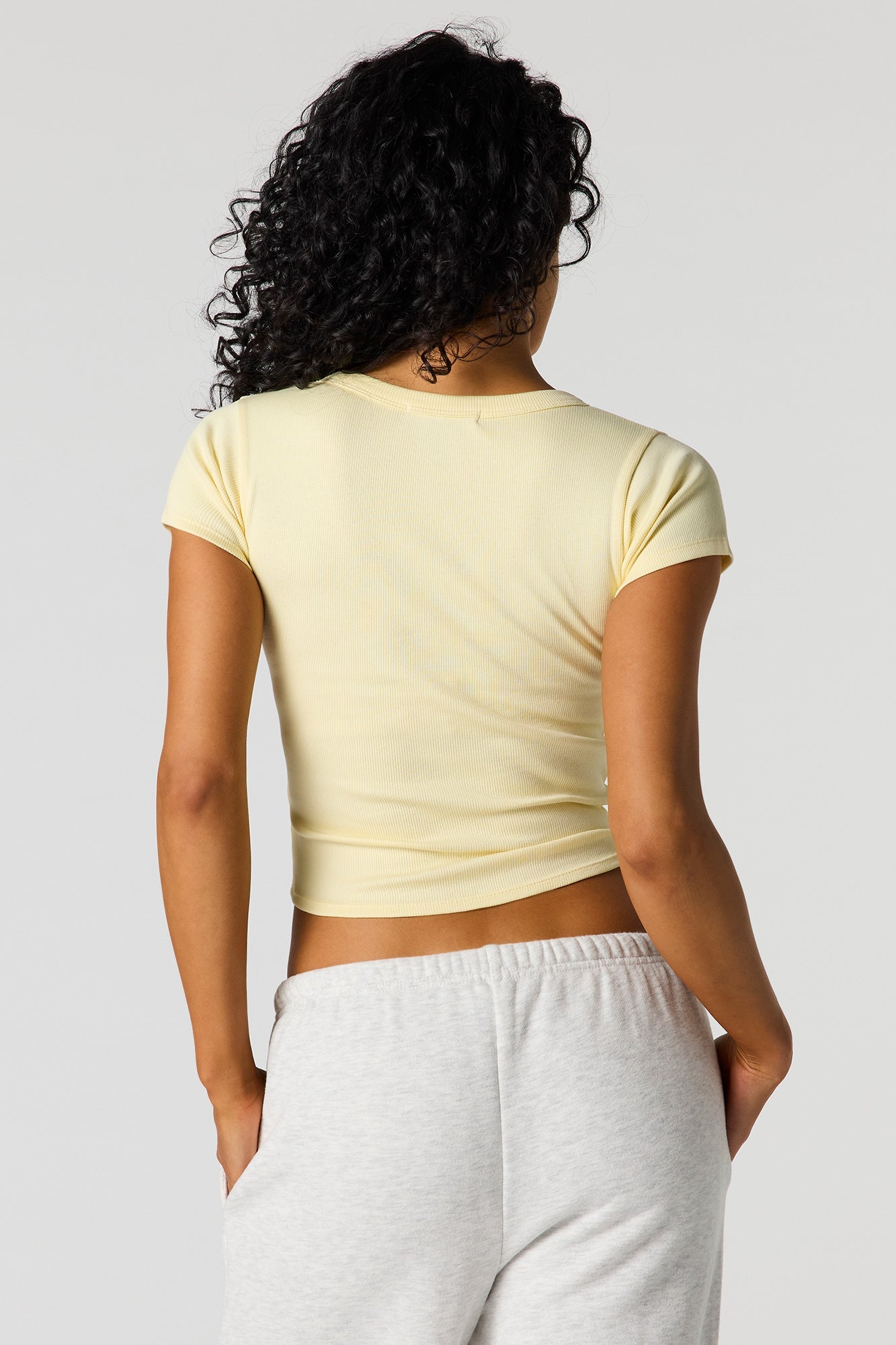 Ribbed Henley Baby Tee