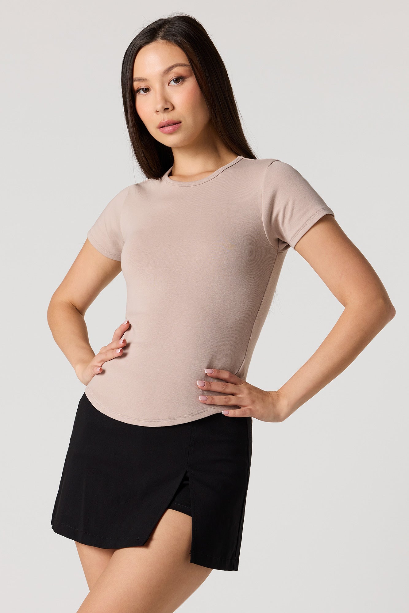 Ribbed Short Sleeve Top
