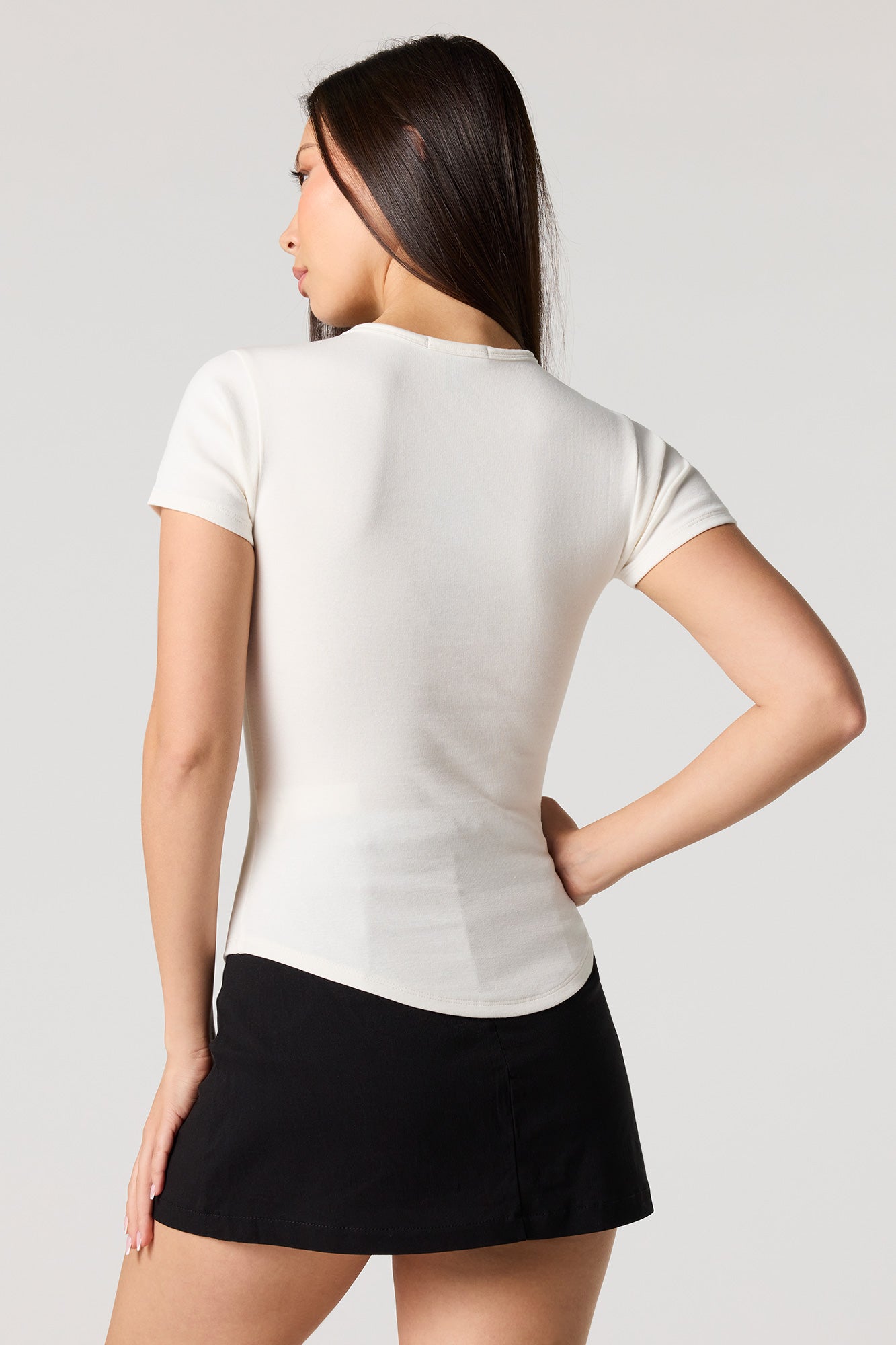 Ribbed Short Sleeve Top