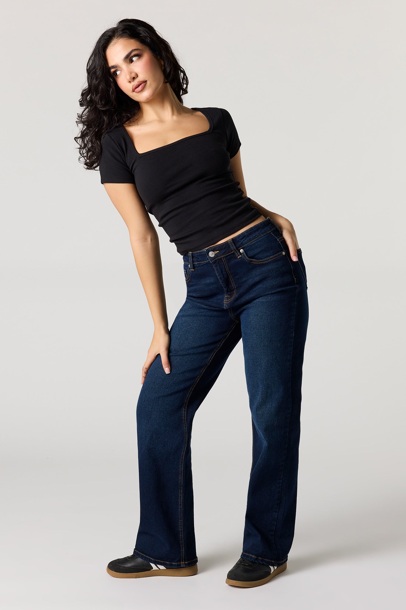Square Neck Short Sleeve Top