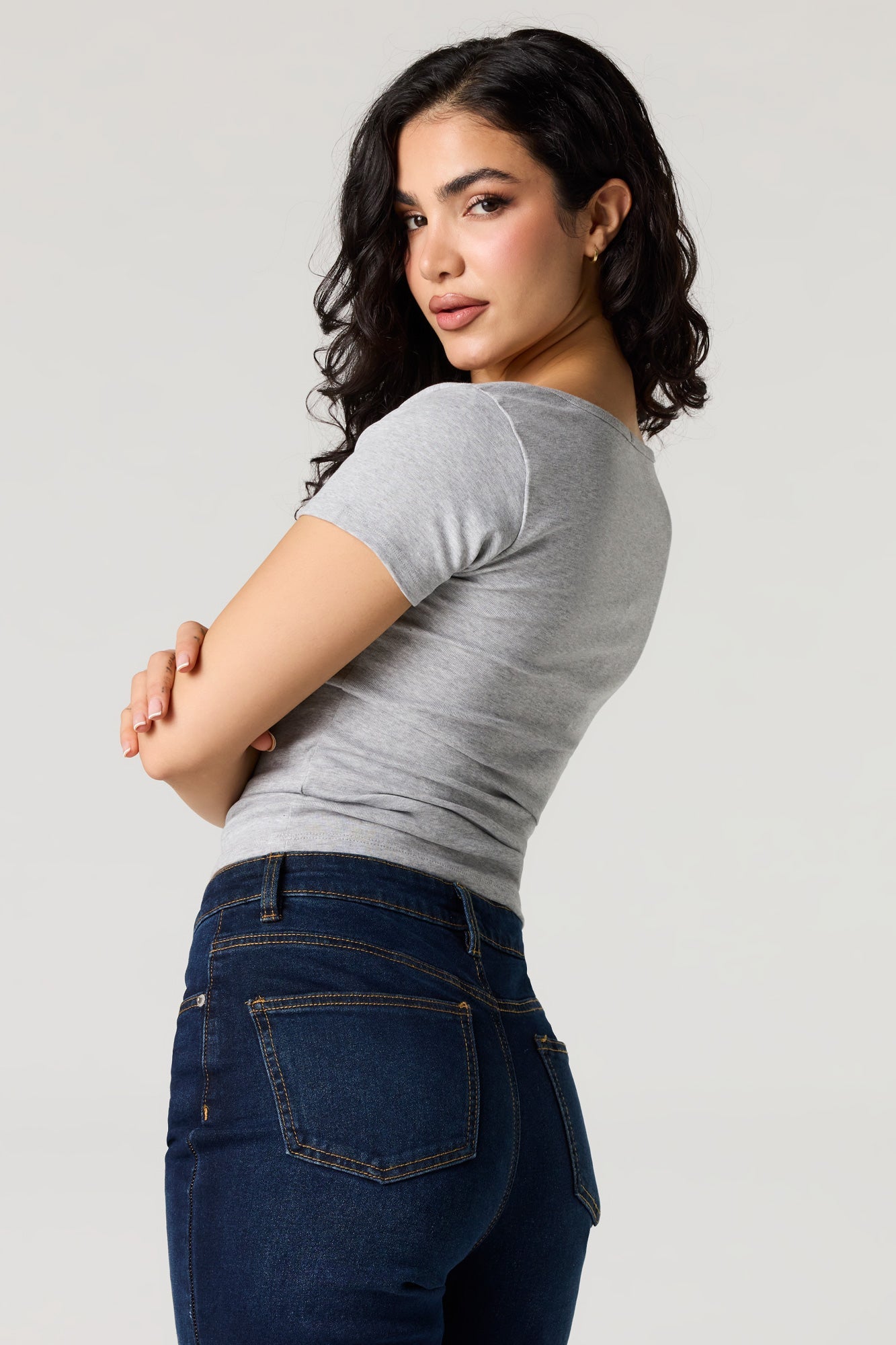 Square Neck Short Sleeve Top