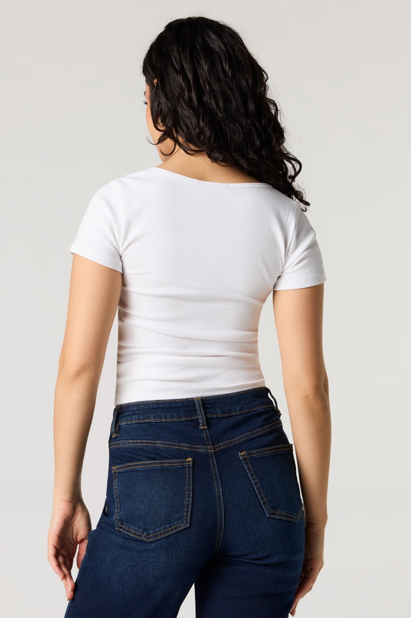 Square Neck Short Sleeve Top