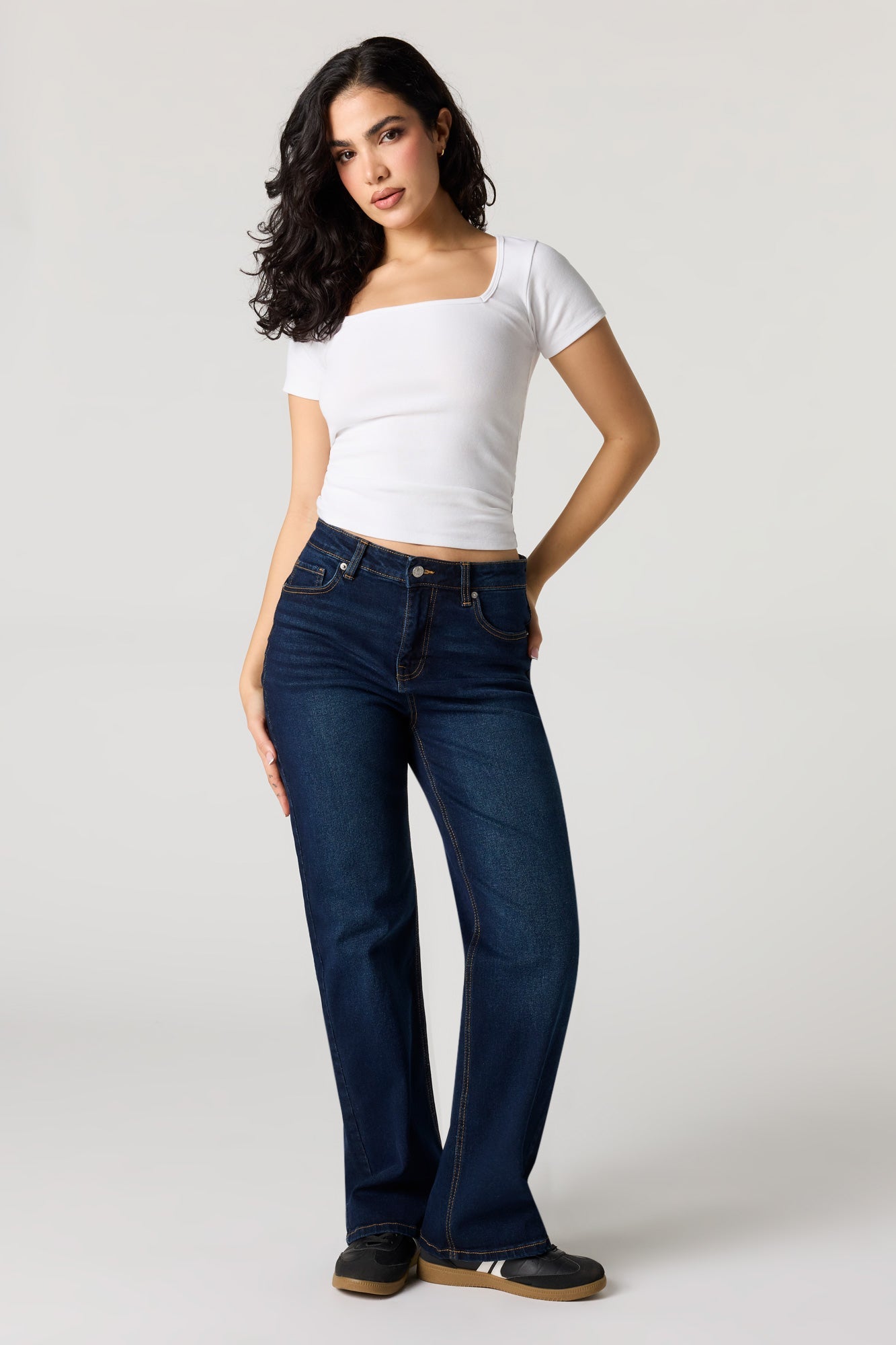 Square Neck Short Sleeve Top