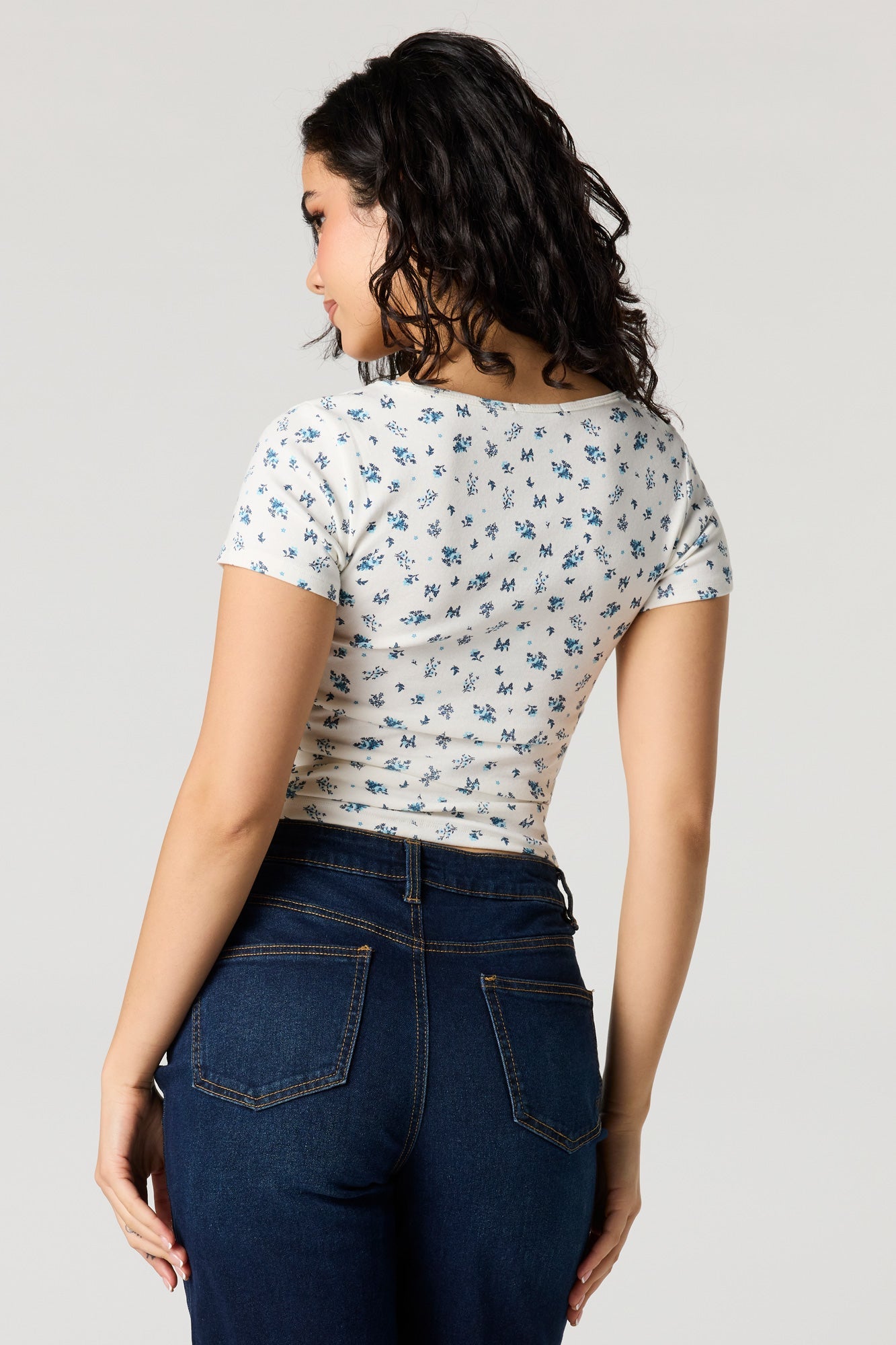 Square Neck Short Sleeve Top