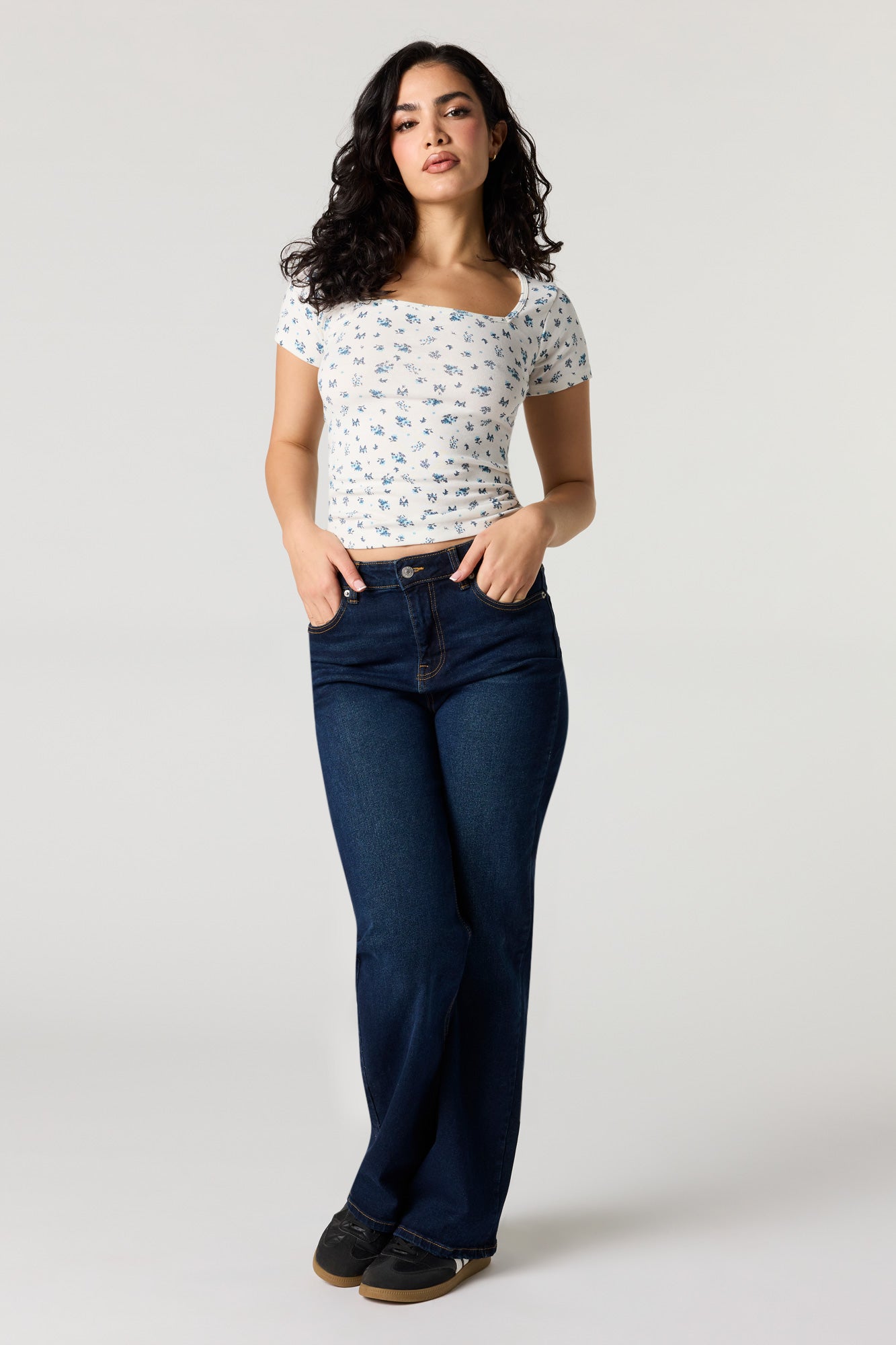 Square Neck Short Sleeve Top
