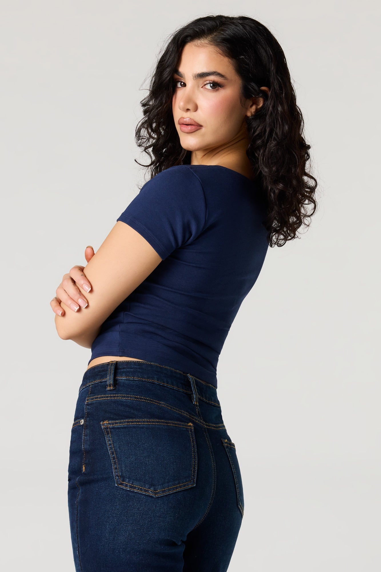 Square Neck Short Sleeve Top