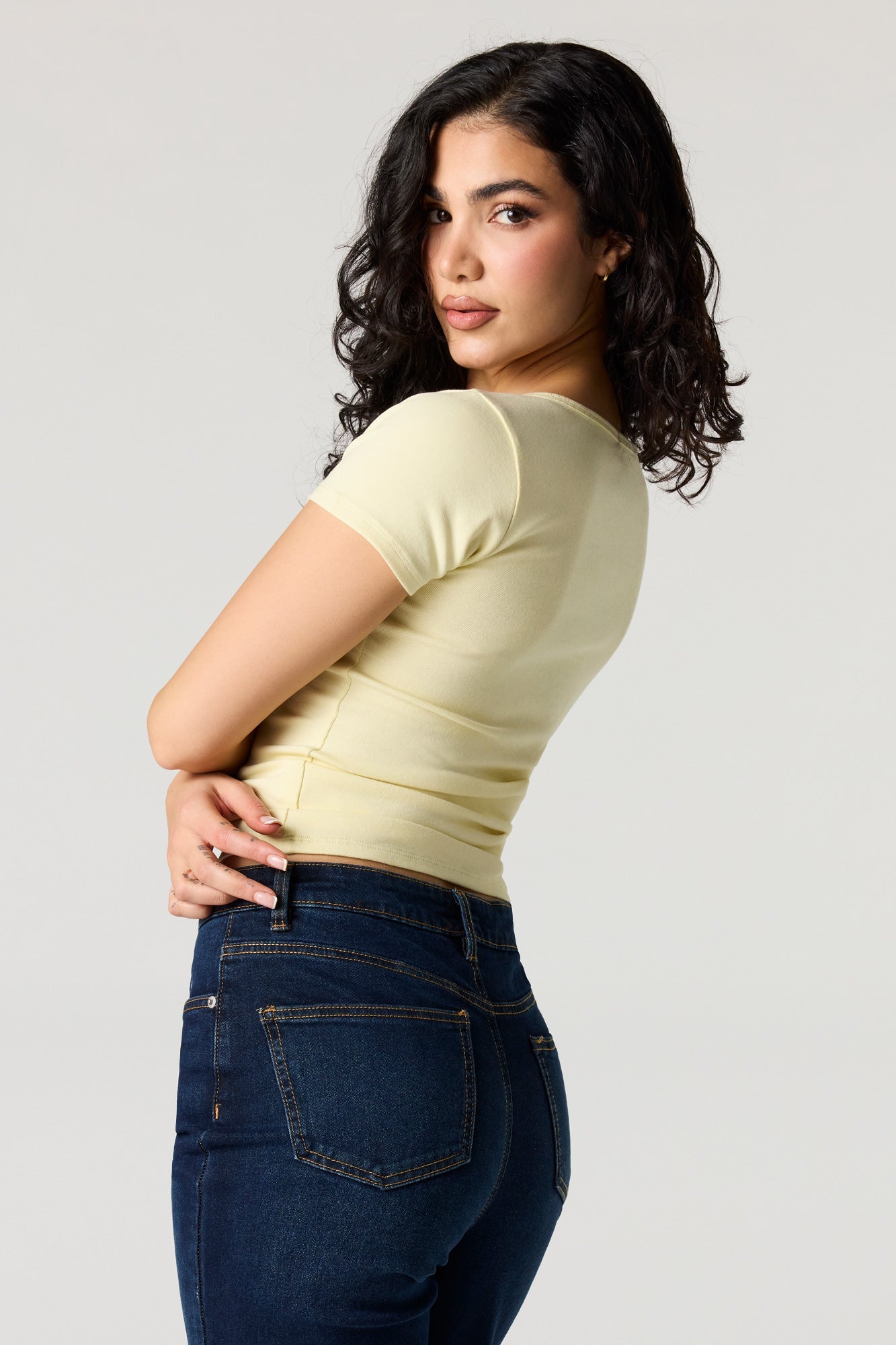 Square Neck Short Sleeve Top