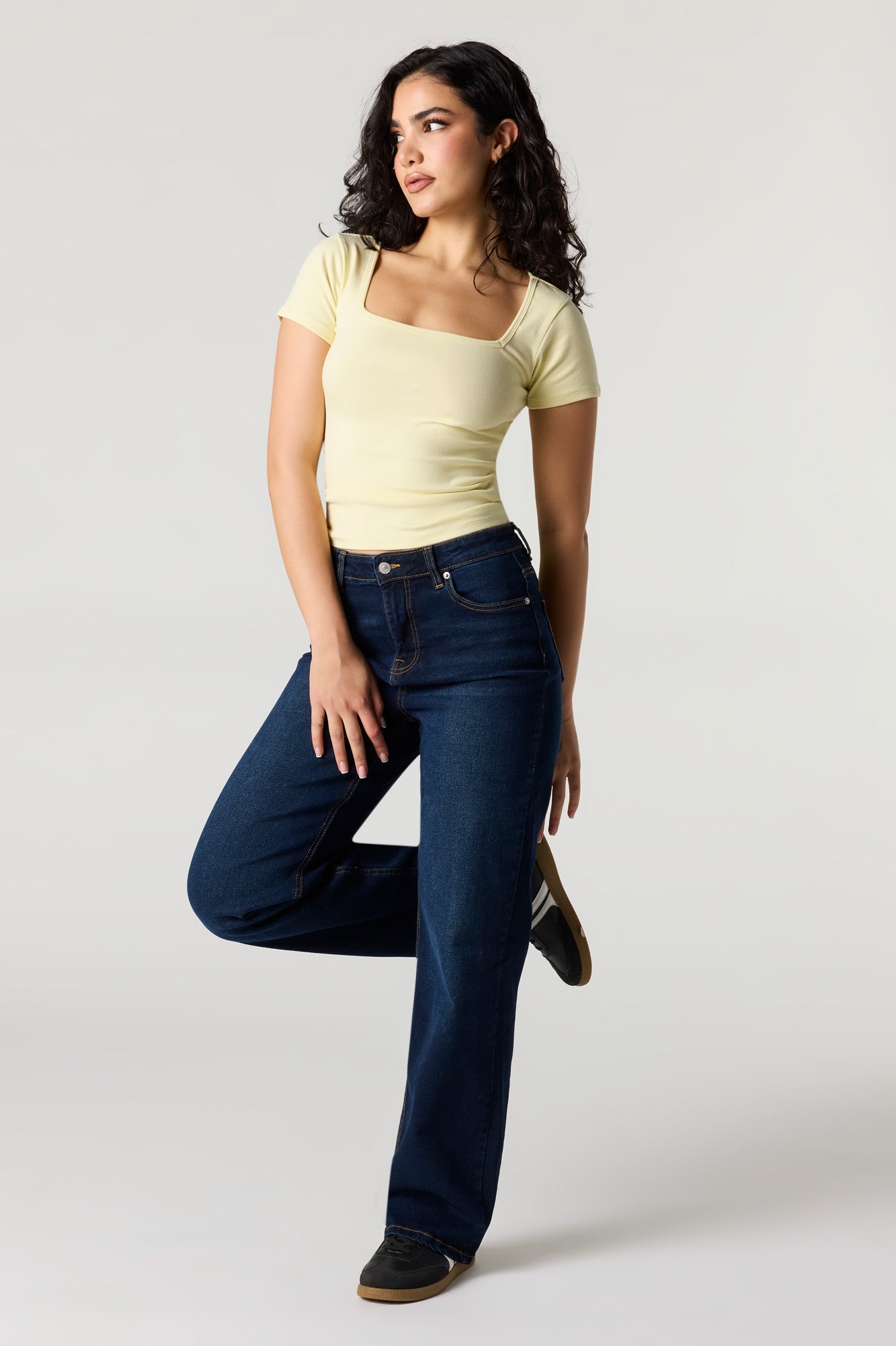 Square Neck Short Sleeve Top