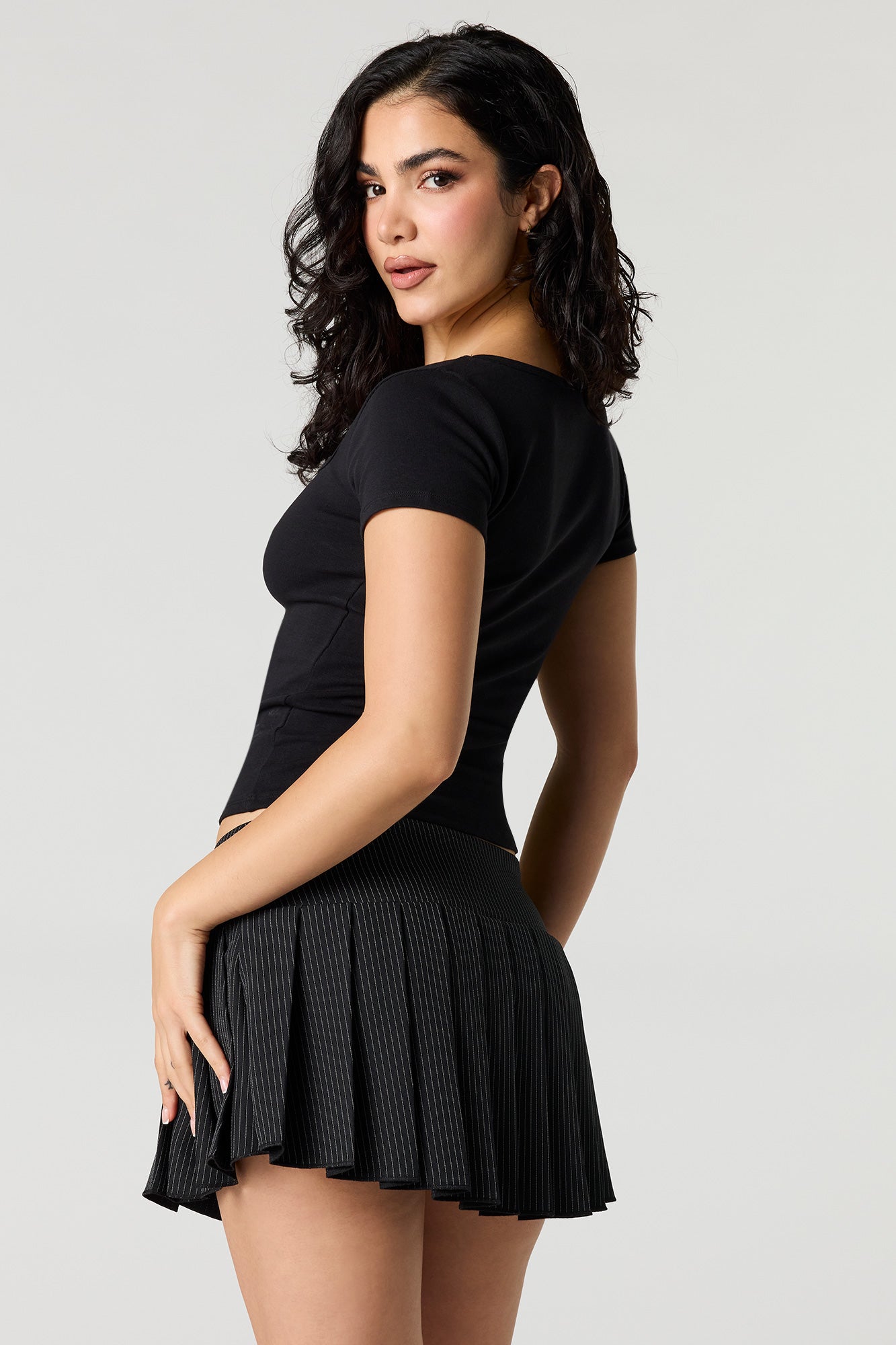 Square Neck Short Sleeve Top