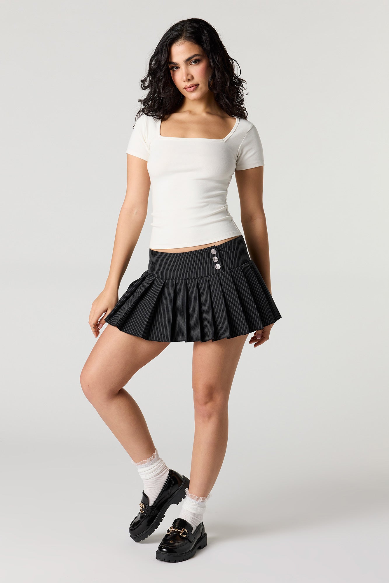 Square Neck Short Sleeve Top