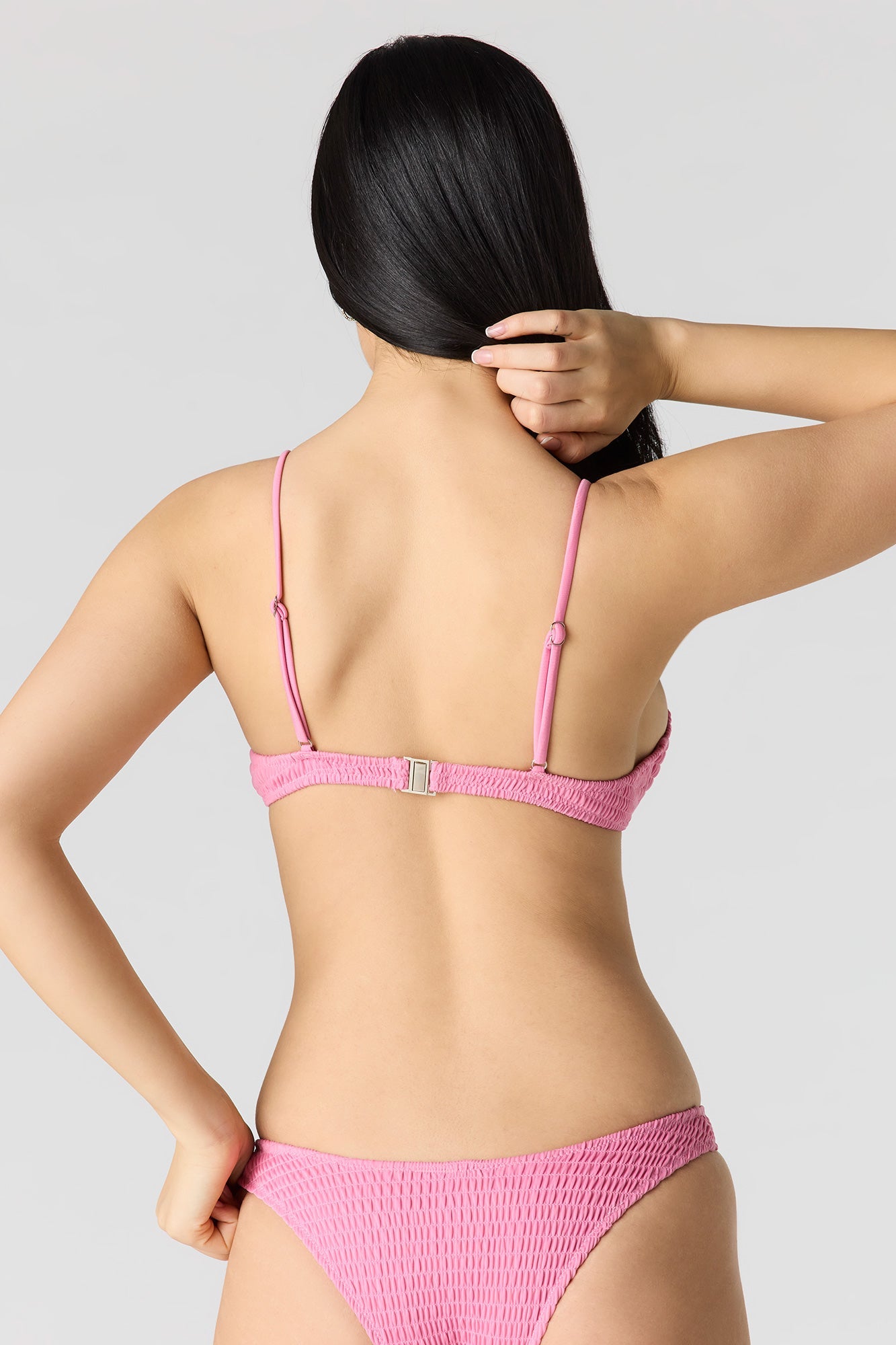 Crinkle Push Up Bra Swim Top