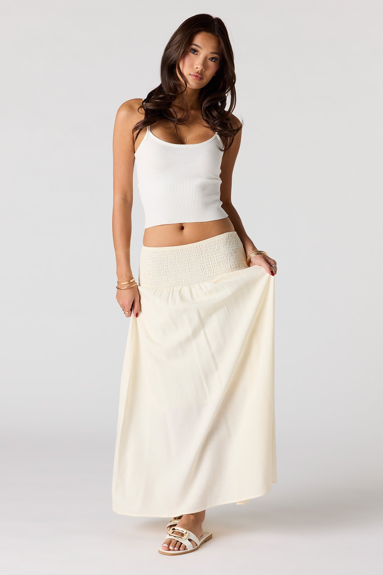 Ribbed Knit Scoop Neck Tank