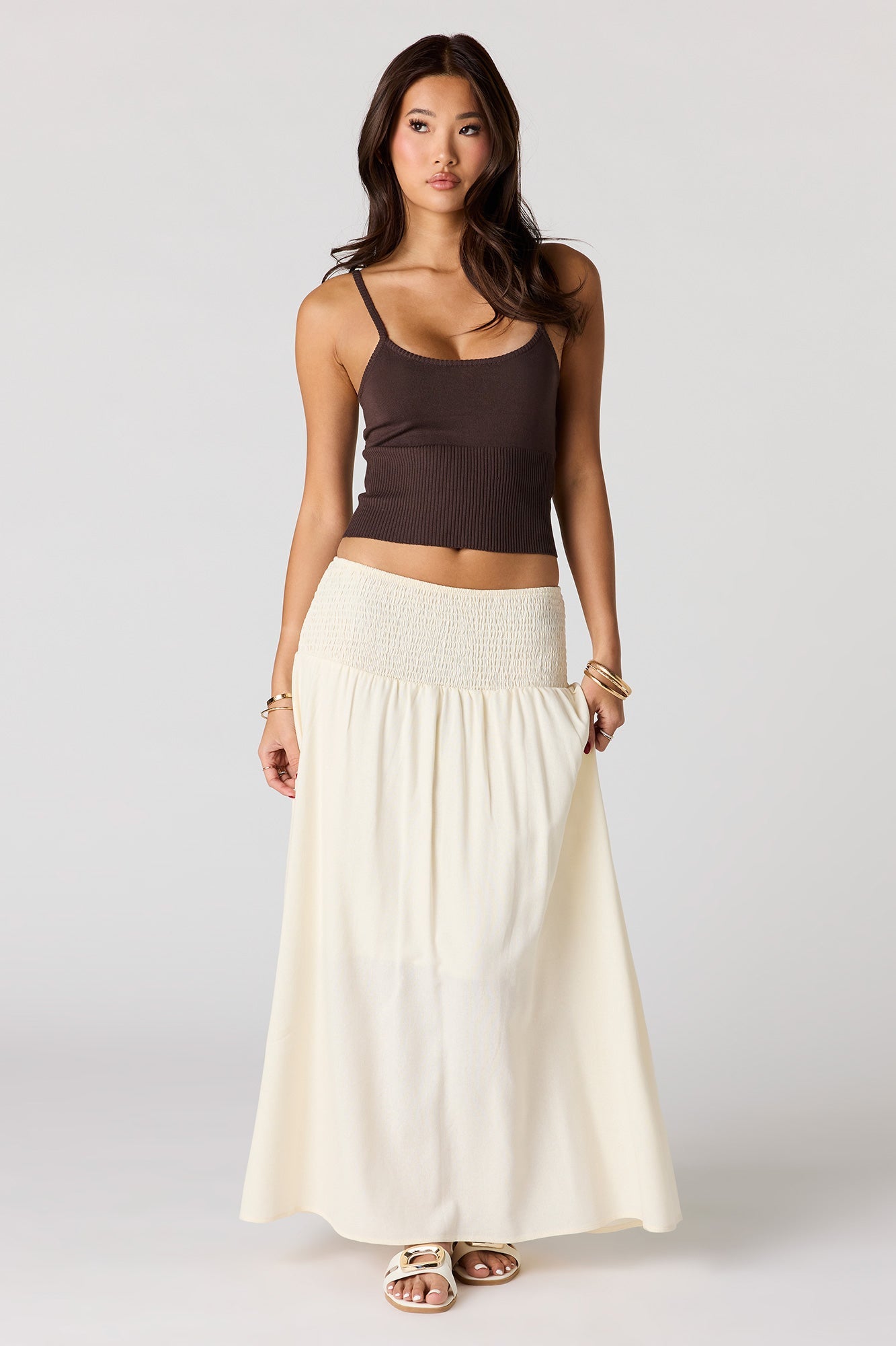 Ribbed Knit Scoop Neck Tank