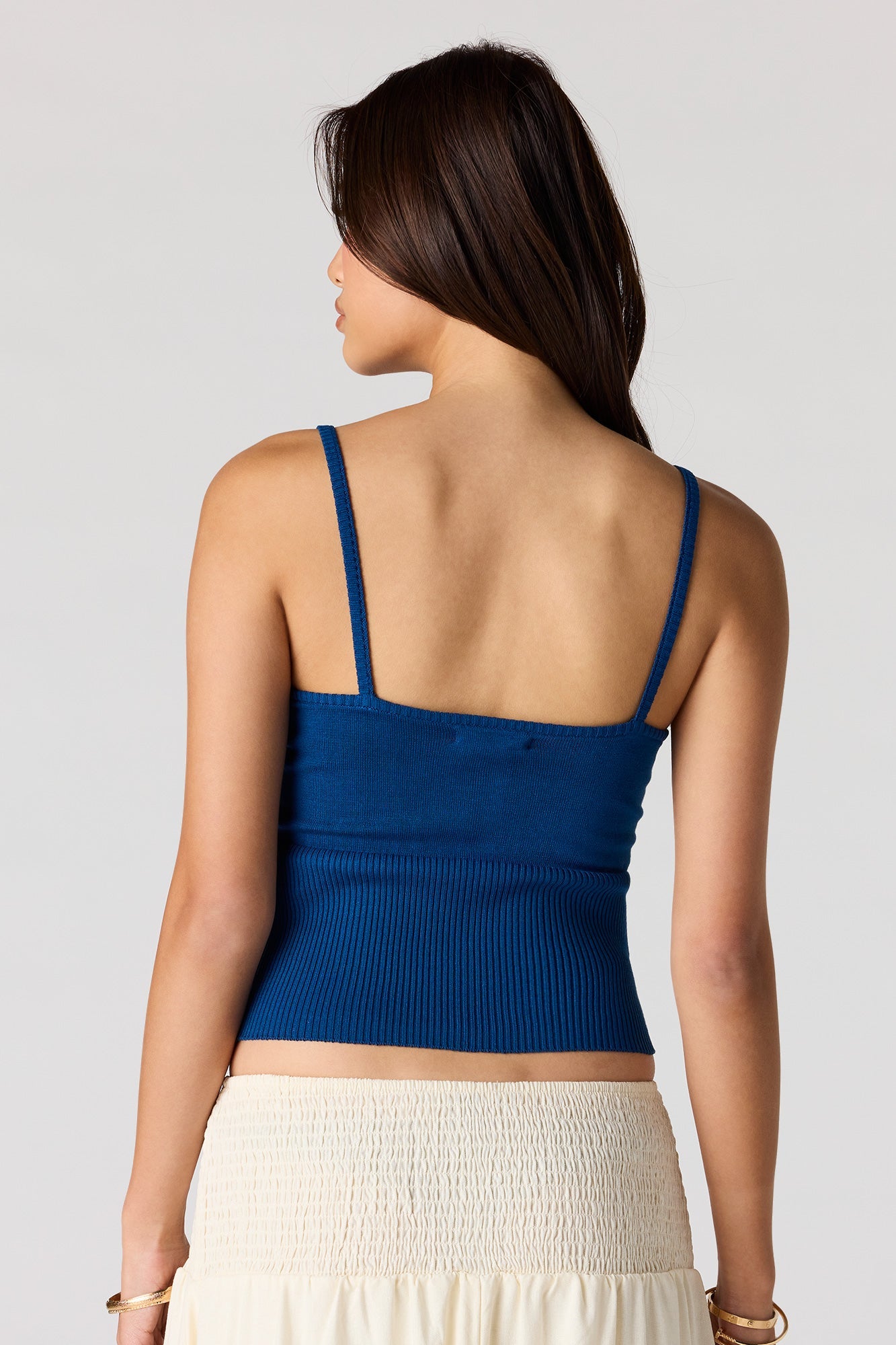 Ribbed Knit Scoop Neck Tank