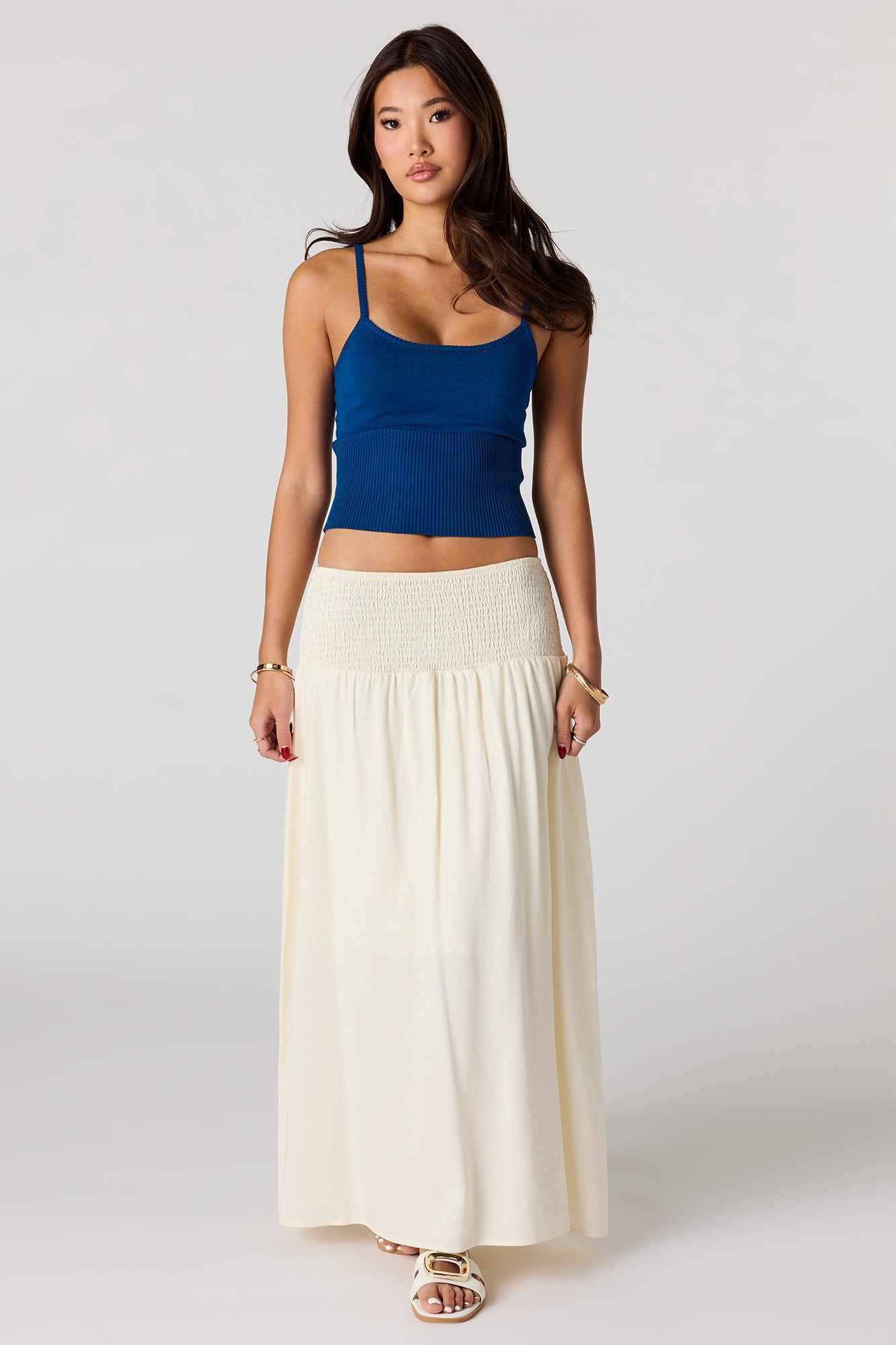 Ribbed Knit Scoop Neck Tank