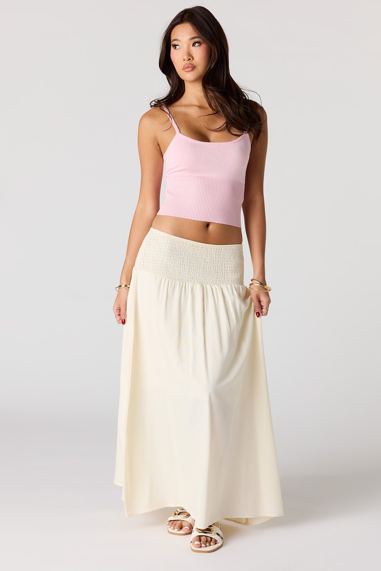 Ribbed Knit Scoop Neck Tank