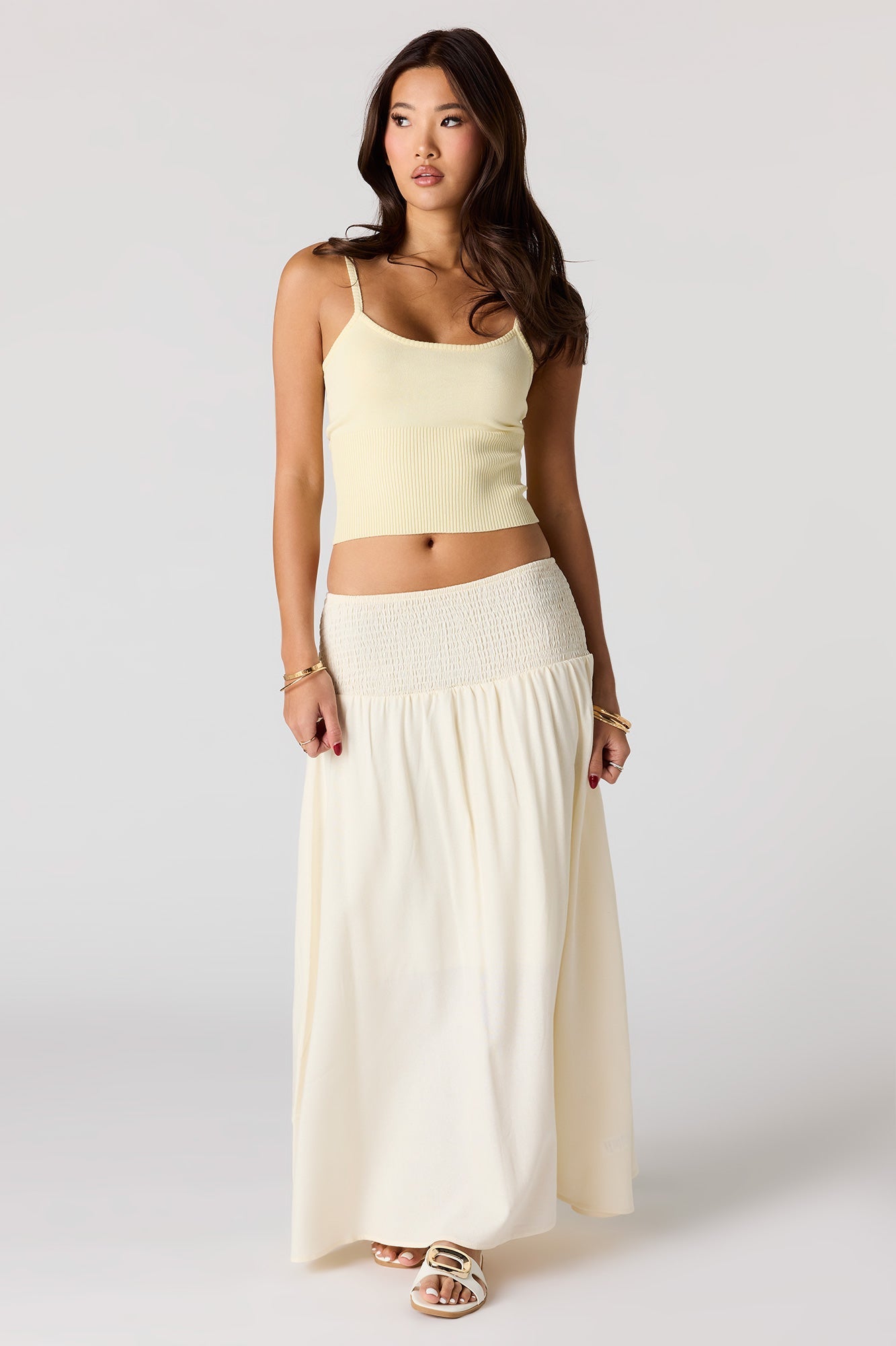 Ribbed Knit Scoop Neck Tank