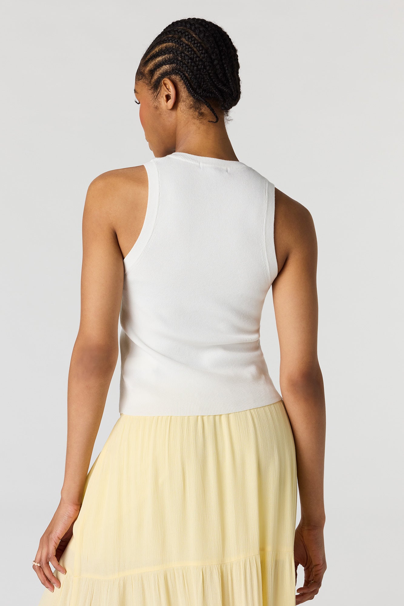 Ribbed Knit Button-Up Vest
