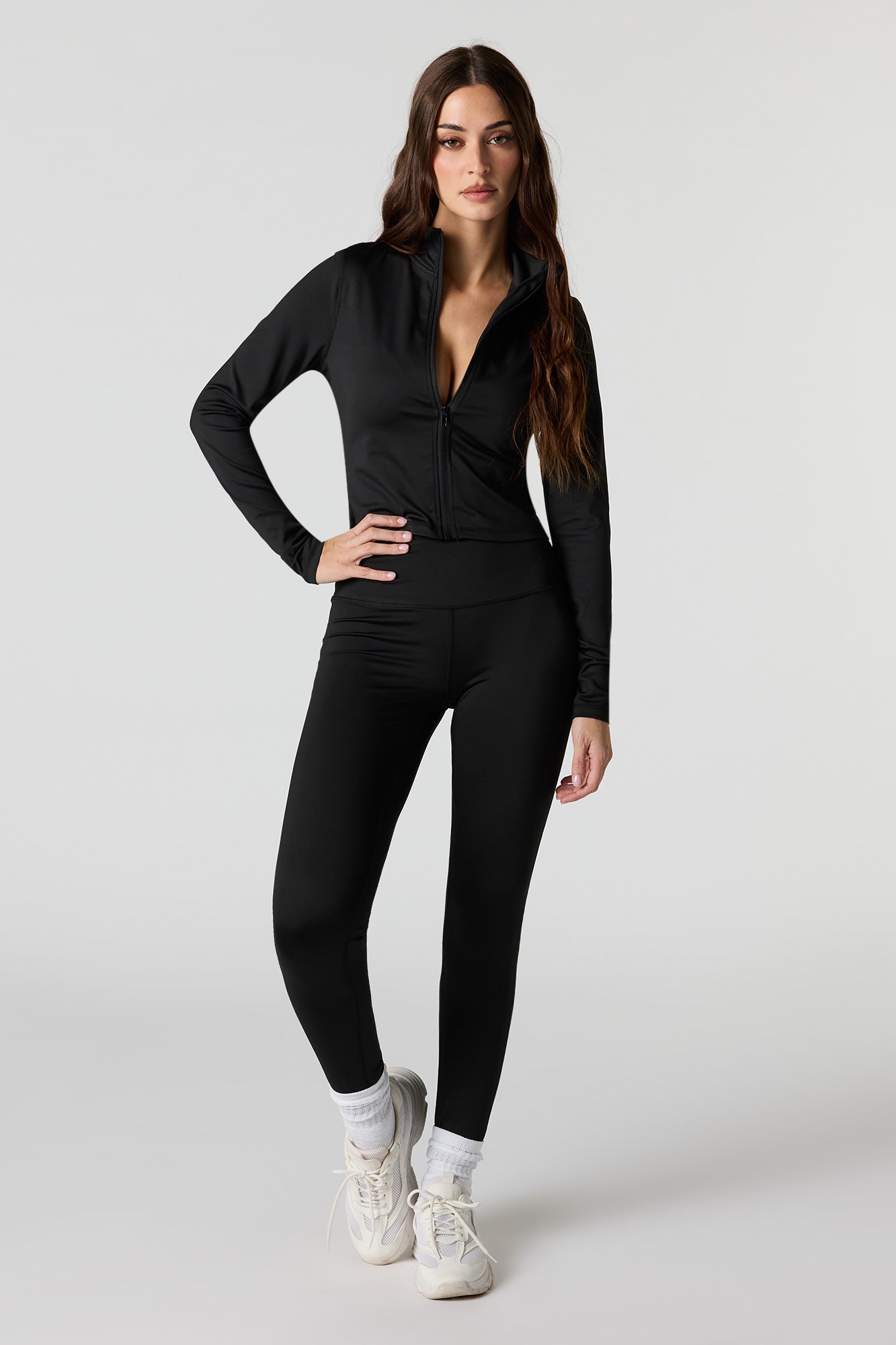 Active Cropped Zip-Up Jacket