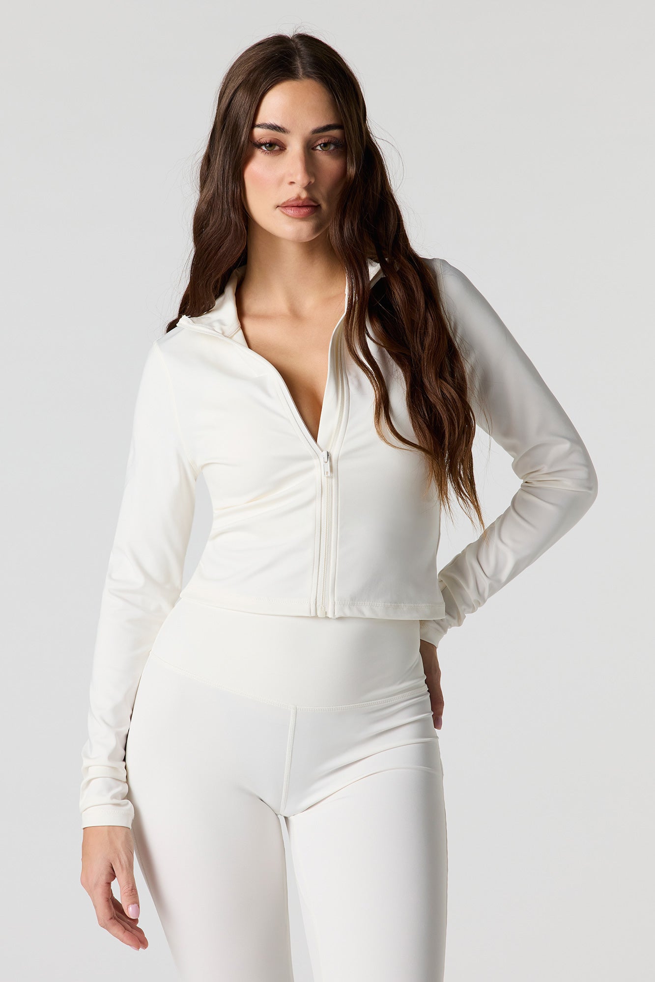 Active Cropped Zip-Up Jacket