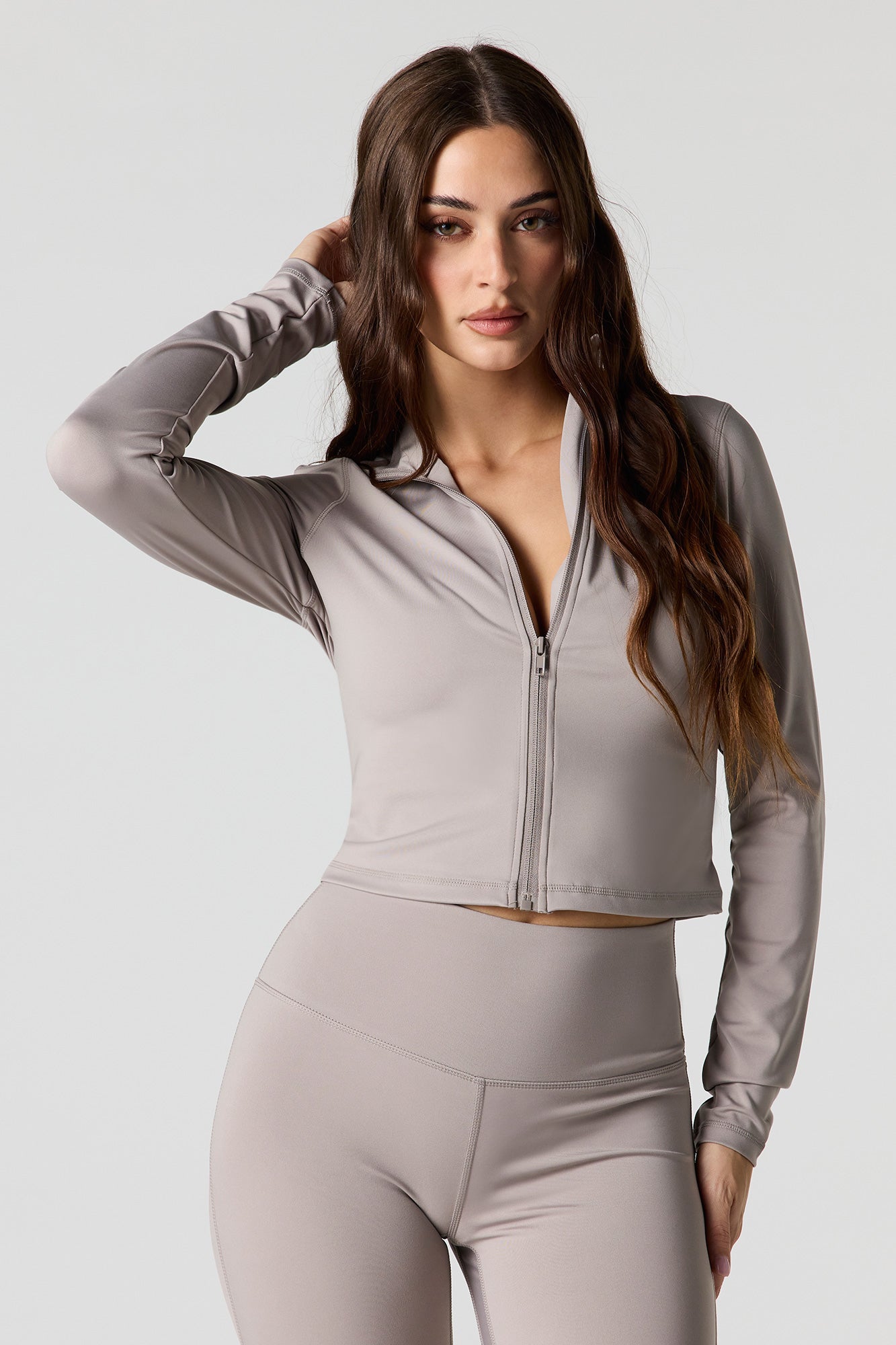 Active Cropped Zip-Up Jacket
