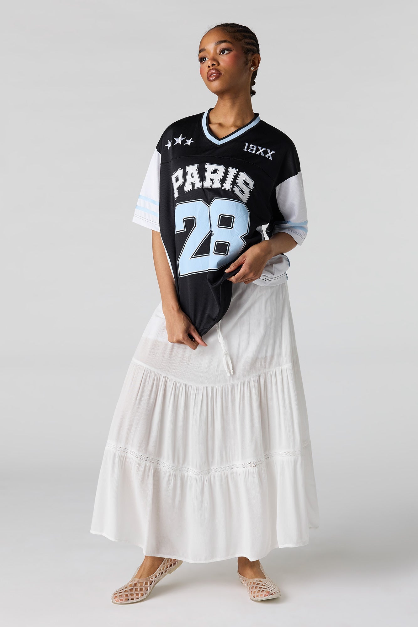 Colourblock Graphic Jersey Top