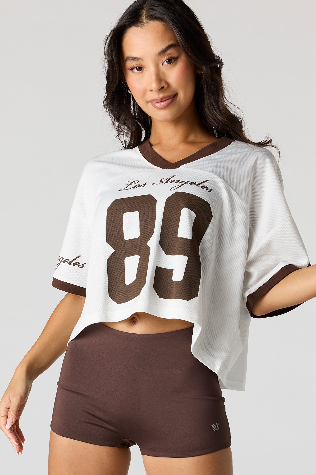 Graphic Cropped Jersey Top