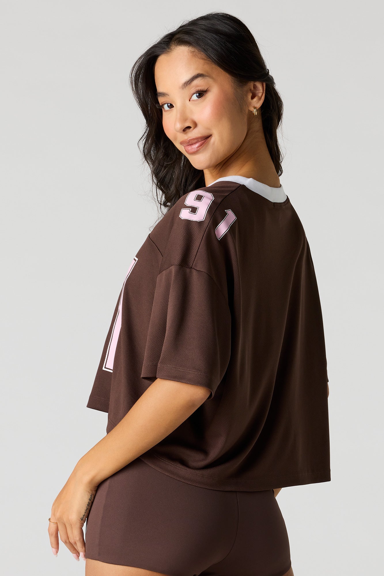Graphic Cropped Jersey Top