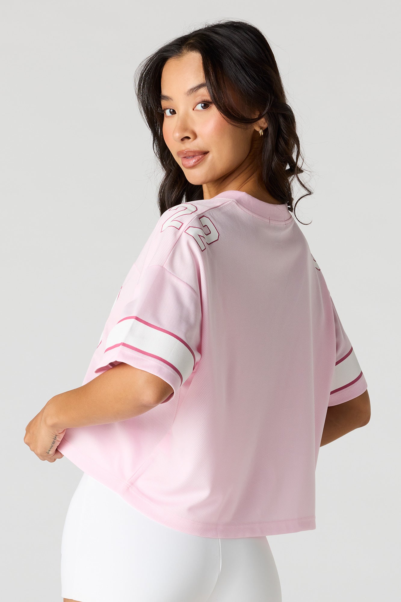 Graphic Cropped Jersey Top