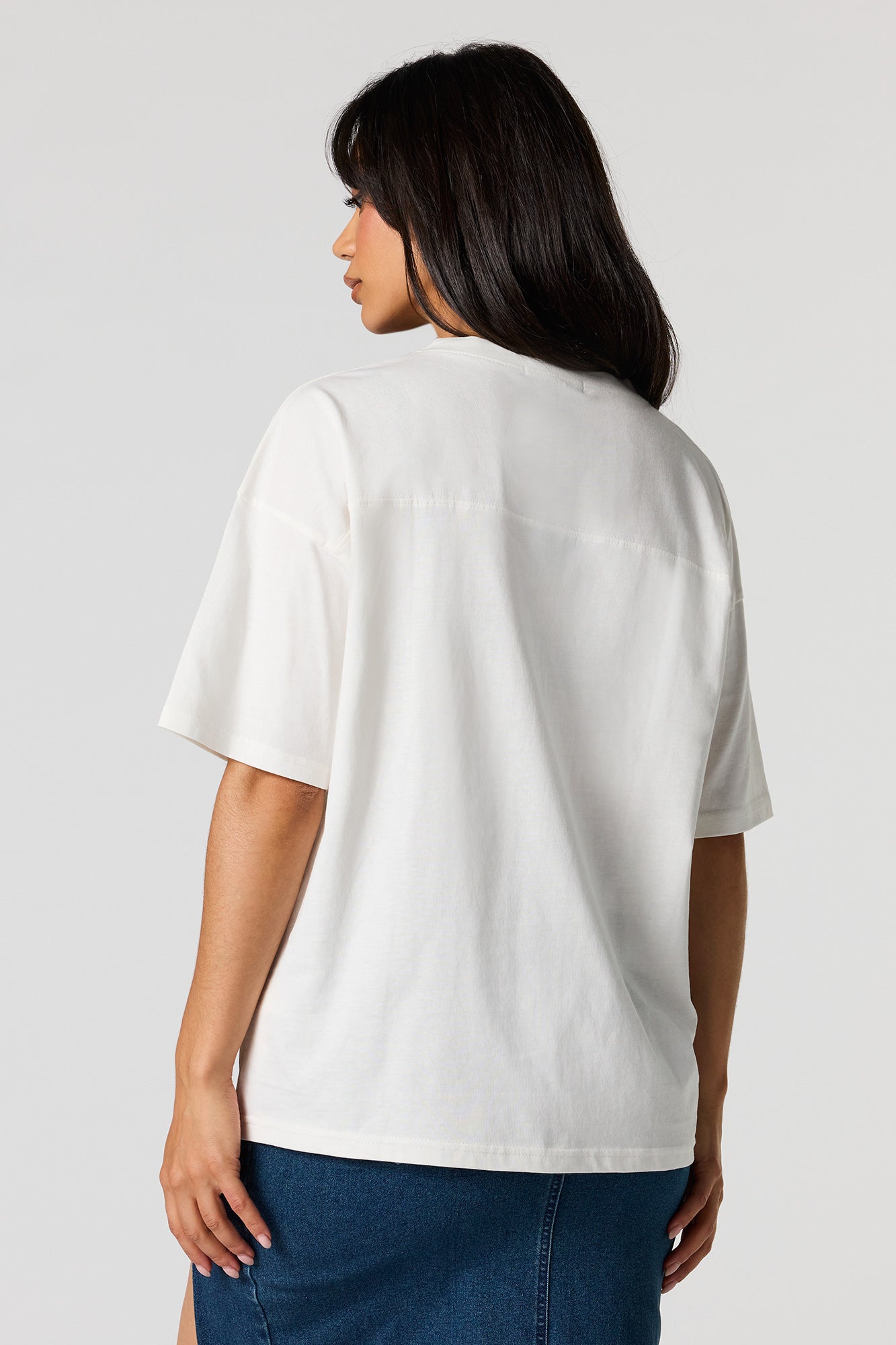 New York Twill Embroidered V-Neck T-Shirt