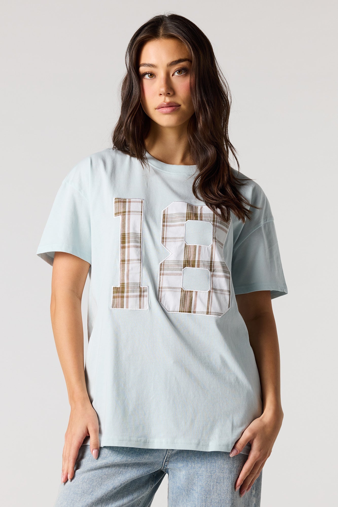 18 Twill Embroidered Oversized T-Shirt
